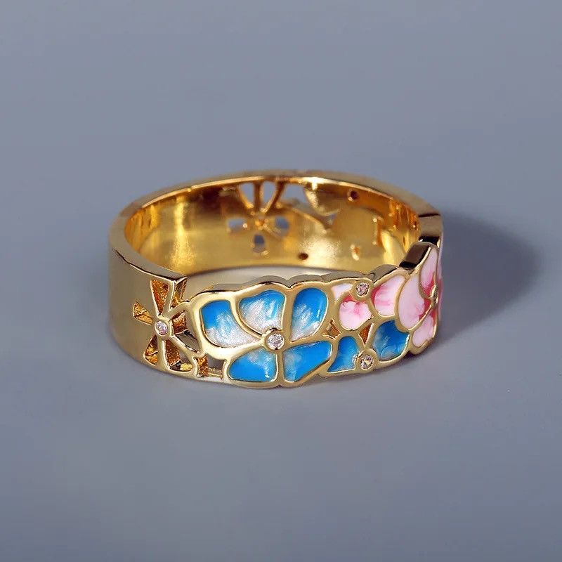 Japanese Brand × Jewelry Colorfull Flower Enamel Craft Ring Size ONE SIZE - 5 Thumbnail