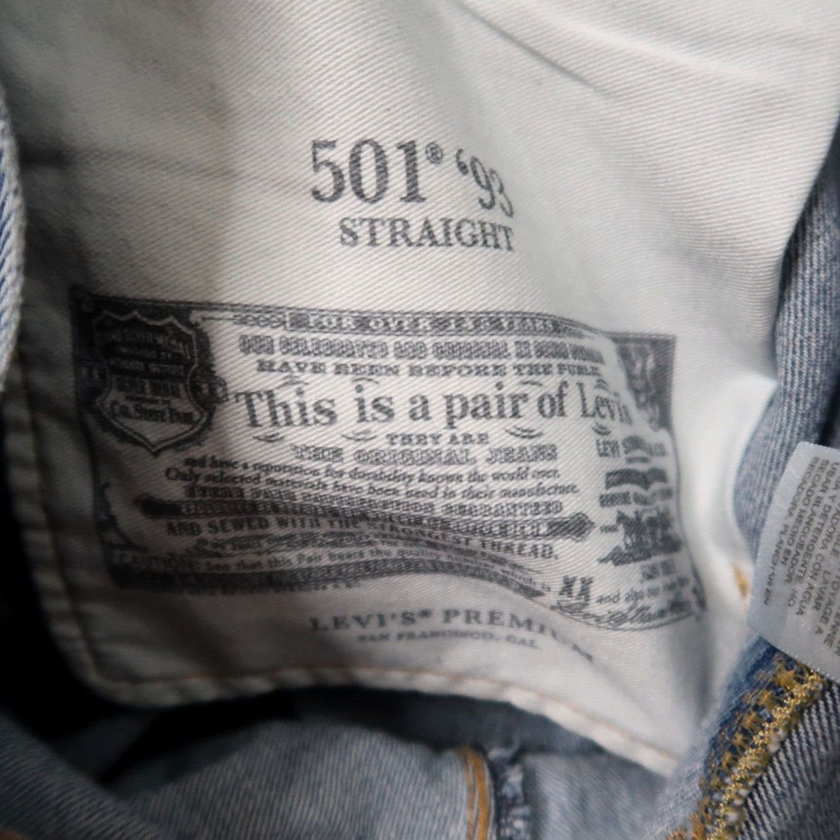 Levi's Levi's 501 93 Straight Jeans Men's 36x32 Blue Denim Regular Button Fly 5-Pocket Classic Vintage: No Size US 36 / EU 52 - 6 Thumbnail