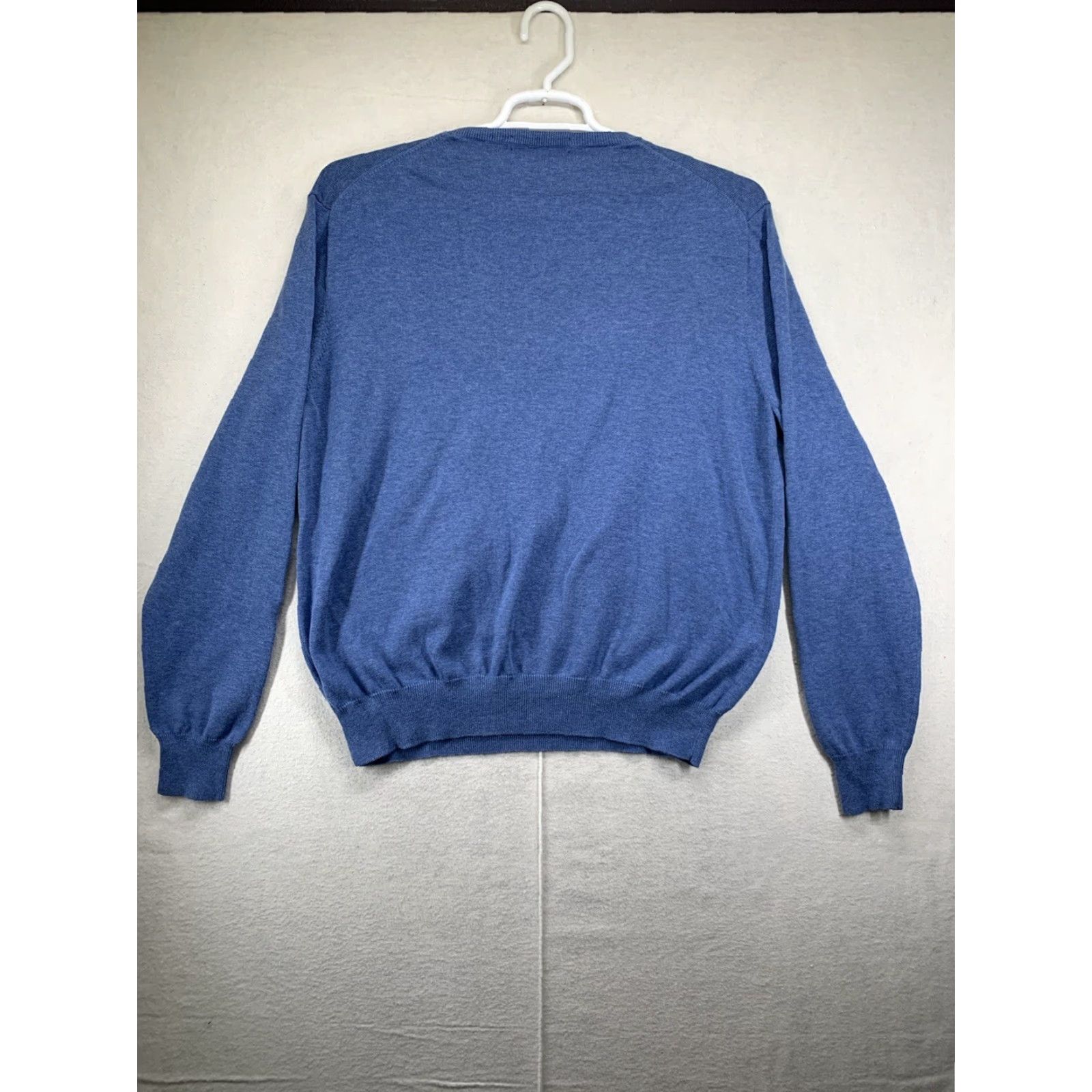 J.Crew VINTAGE J.CREW Men's V-Neck Sweater Pullover Knit Cotton Solid Blue Size XL Winter Fall Spring Size US XL / EU 56 / 4 - 7 Thumbnail