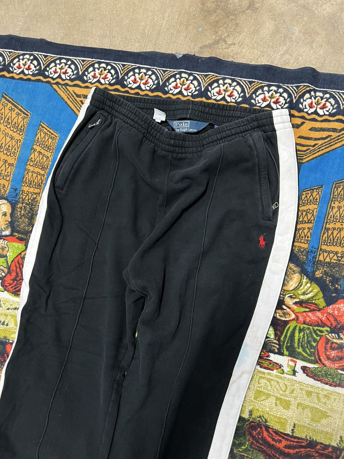 Polo Ralph Lauren Black white Ralph Lauren track pants size large baggy wide Size US 34 / EU 50 - 3 Thumbnail