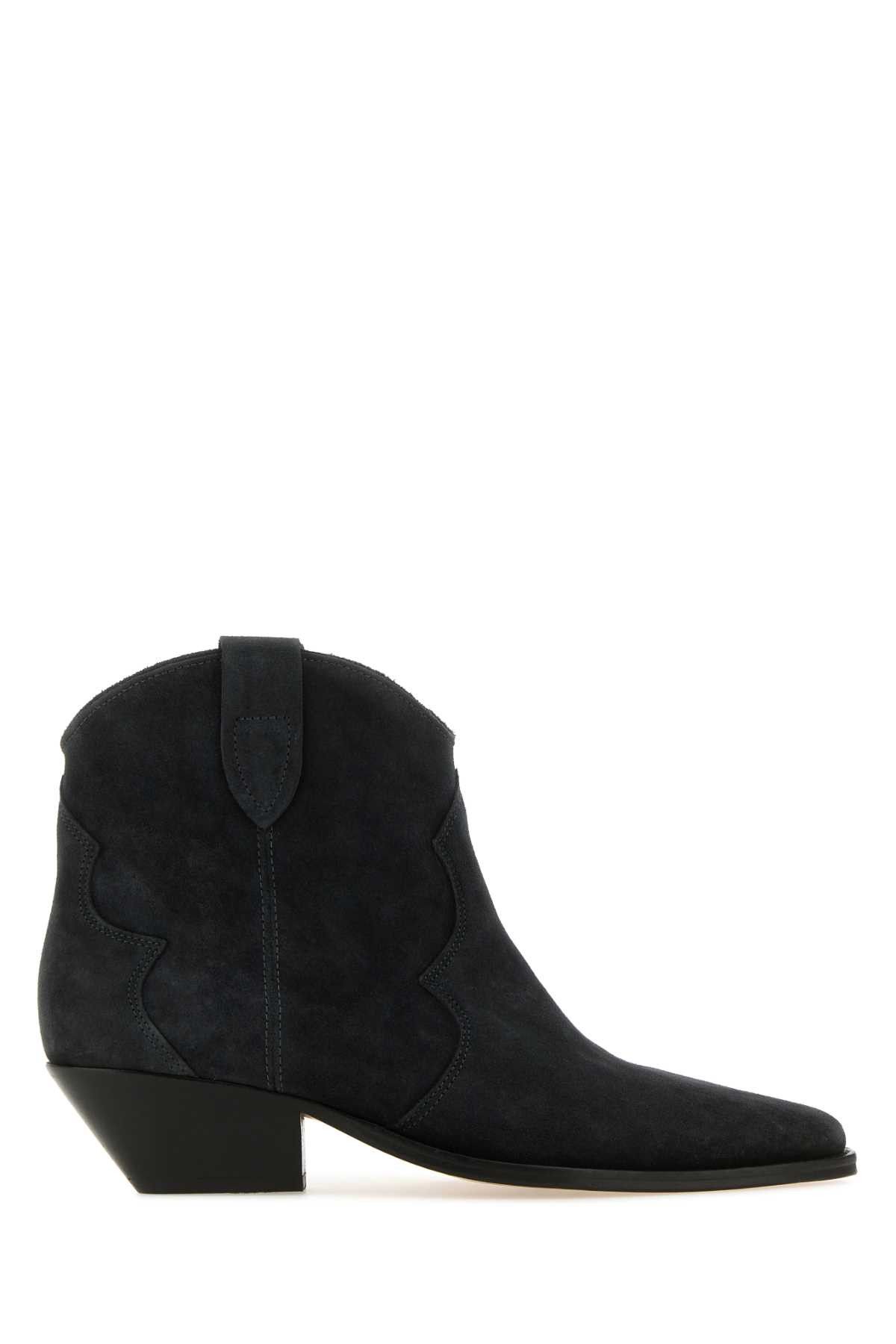 image of Isabel Marant Black Suede Dewina Ankle Boots, Women's (Size 8)
