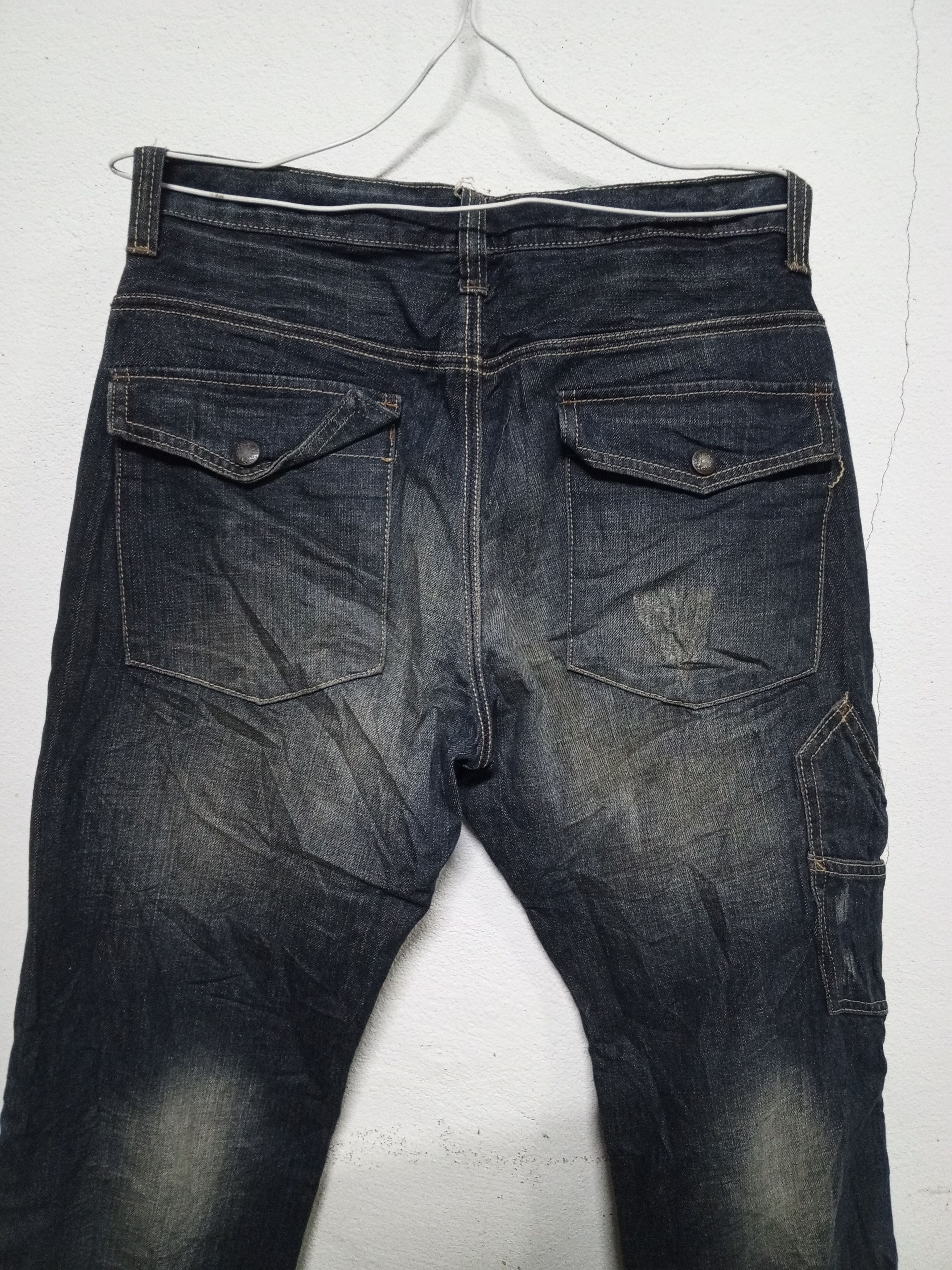 Japanese Brand 🔥Japan Free Gate Distressed Denim Double Knee Bush Pant🔥 Size US 26 / EU 42 - 8 Thumbnail