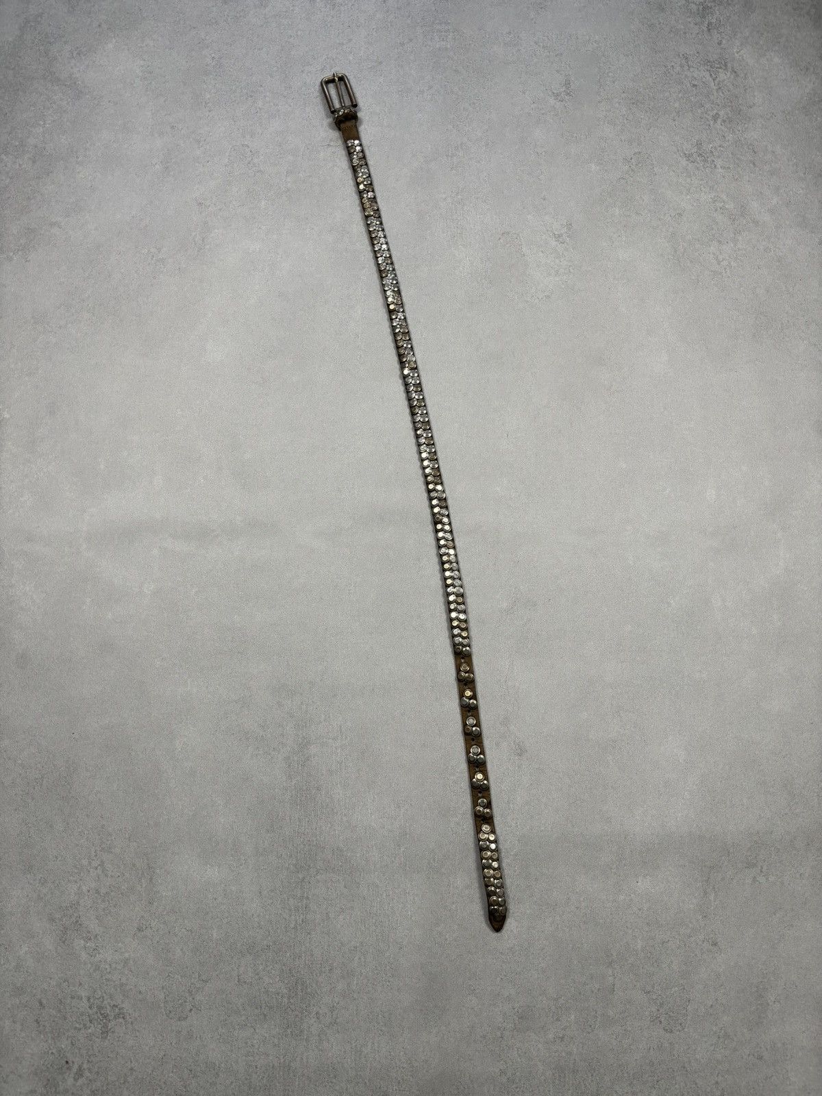 Vintage Vintage Leather Belt Style Metal Parts Rhinestones Style Wit Size ONE SIZE - 2 Thumbnail