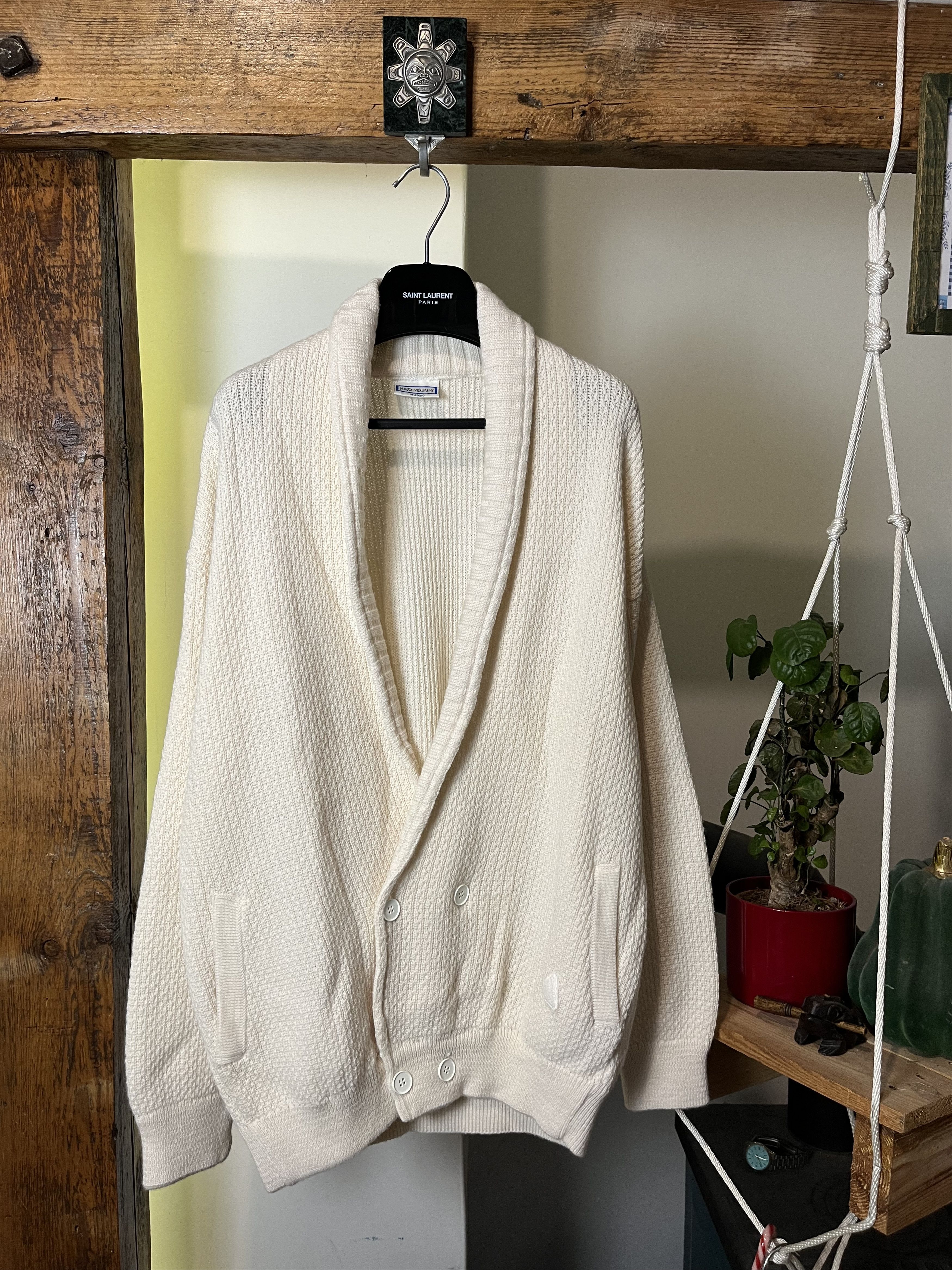 80s Yves Saint Laurent Wool Knitted Cardigan