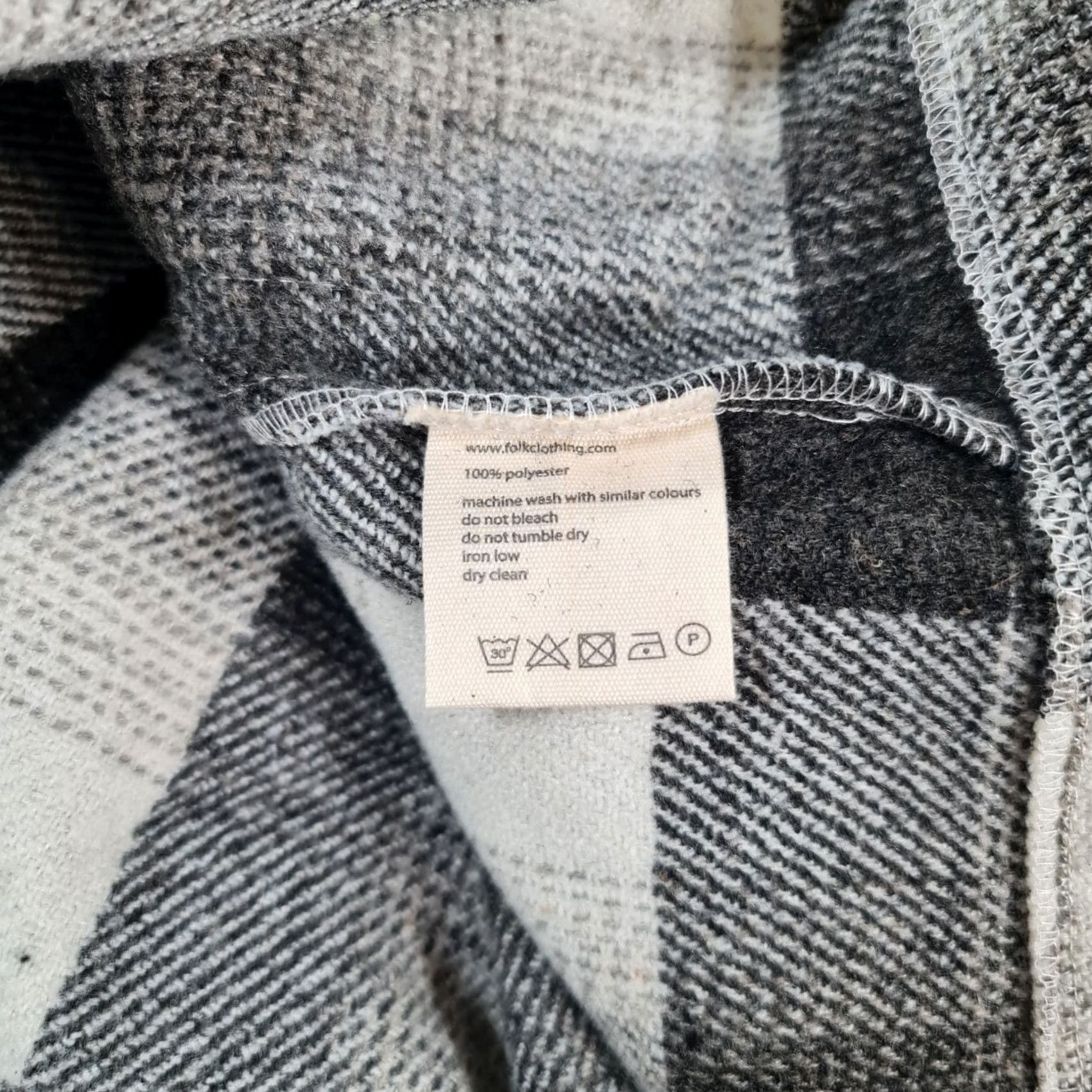 Folk Folk Jacket Shirt Overshirt Grey Medium Checkered Collared Shacket 3 Pocket Button Mens Size US M / EU 48-50 / 2 - 8 Thumbnail