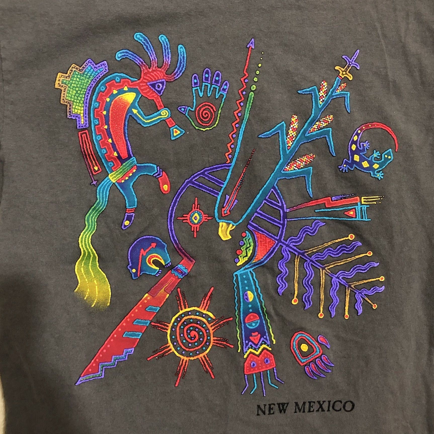 Vintage VINTAGE Kokopelli Sportex T-Shirt Small Dark Gray Charcoal Puff Print New Mexico Mens Size US S / EU 44-46 / 1 - 2 Thumbnail