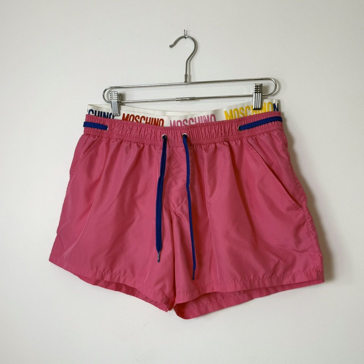 Moschino Moschino Swim Multicolor Logo Nylon Shorts Pink Size US 32 / EU 48 - 2 Thumbnail
