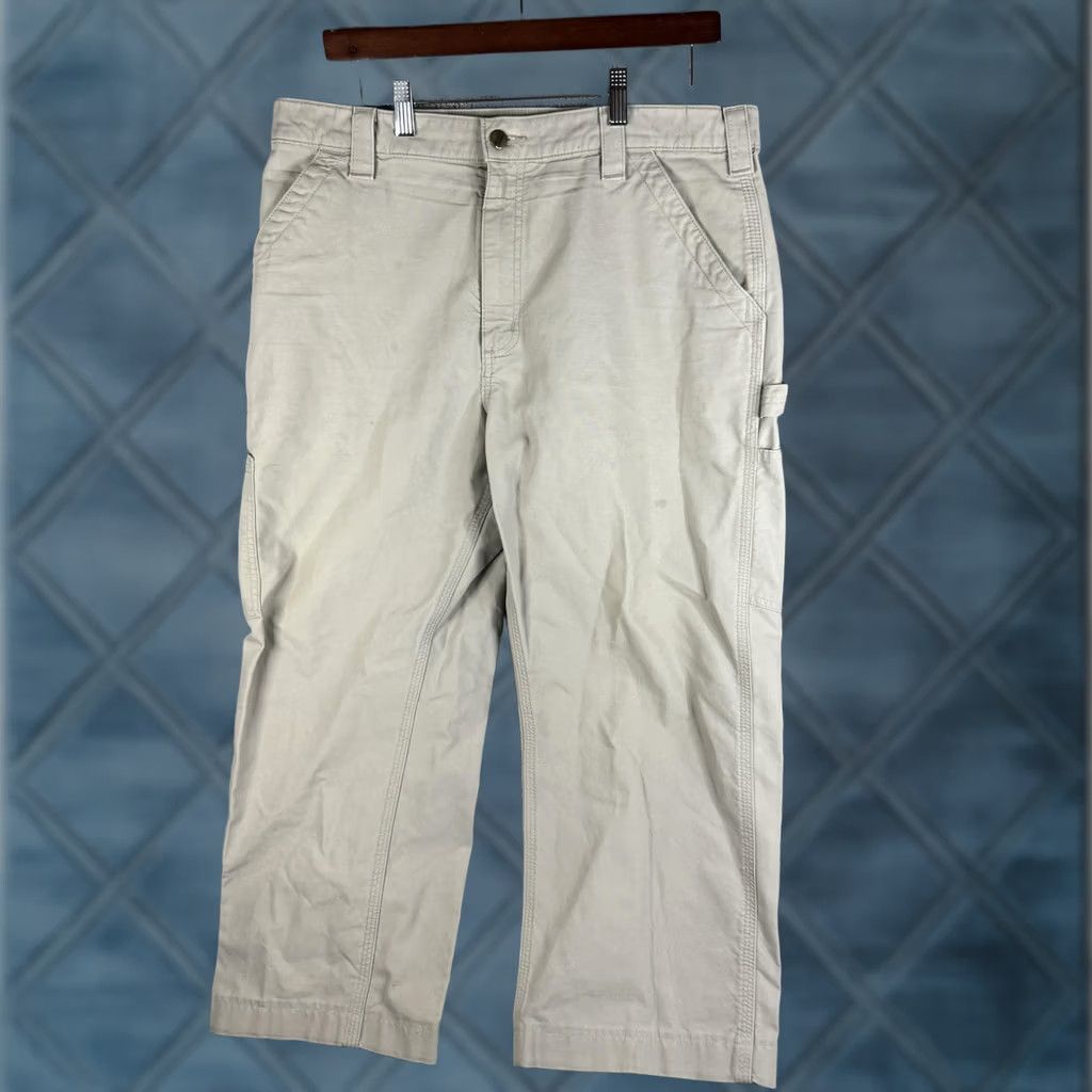 Carhartt Carhartt Pants Mens 36x30 Tan Beige Canvas B151 Carpenter Work Dungaree Utility Jeans Pants Mens Canvas Workwear Hammer Loop Size US 36 / EU 52 - 1 Thumbnail