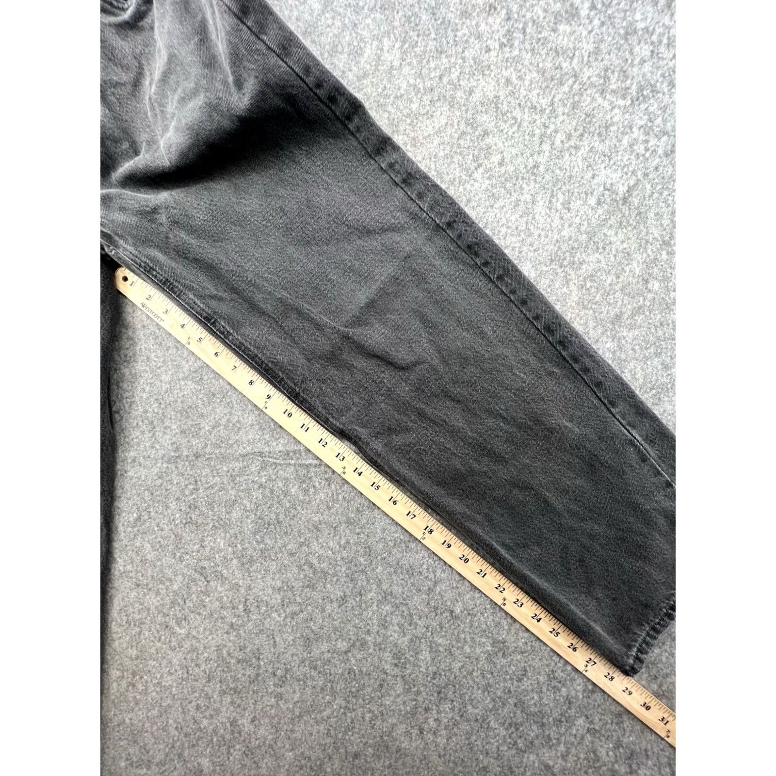 Empyre Empyre Jeans Men's 32x29 Black Denim Retro Y2K Baggy Distressed 5-Pocket Straight Relaxed Denim Cotton Zip Closure Size US 32 / EU 48 - 3 Thumbnail