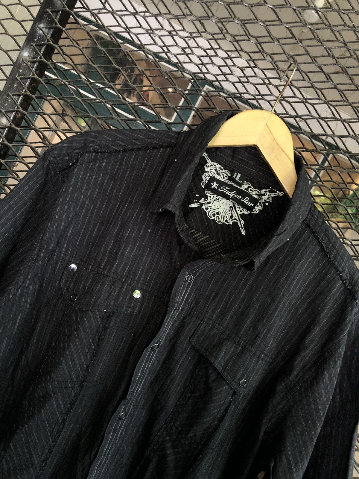 Japanese Brand JAPANESE BRAND INDIGO STAR BUTTON SHIRT SKULL LGBSTYLE Size US L / EU 52-54 / 3 - 2 Thumbnail