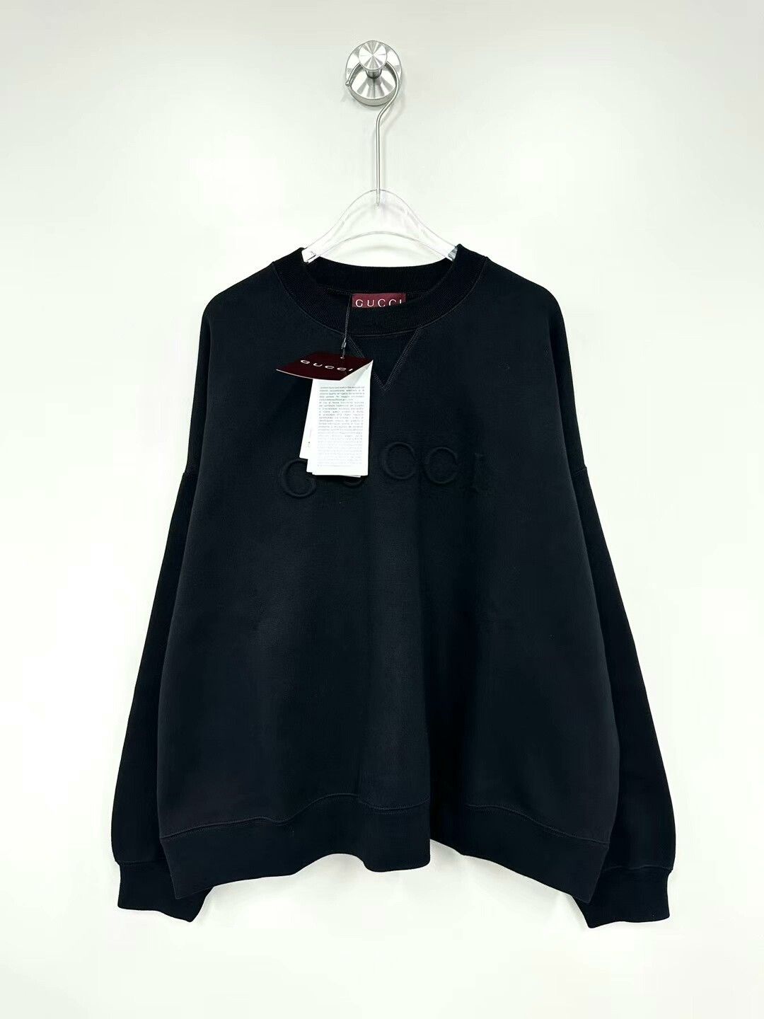 Gucci gucci black embroidered logo long sleeve sweatshirt Size US M / EU 48-50 / 2 - 1 Thumbnail