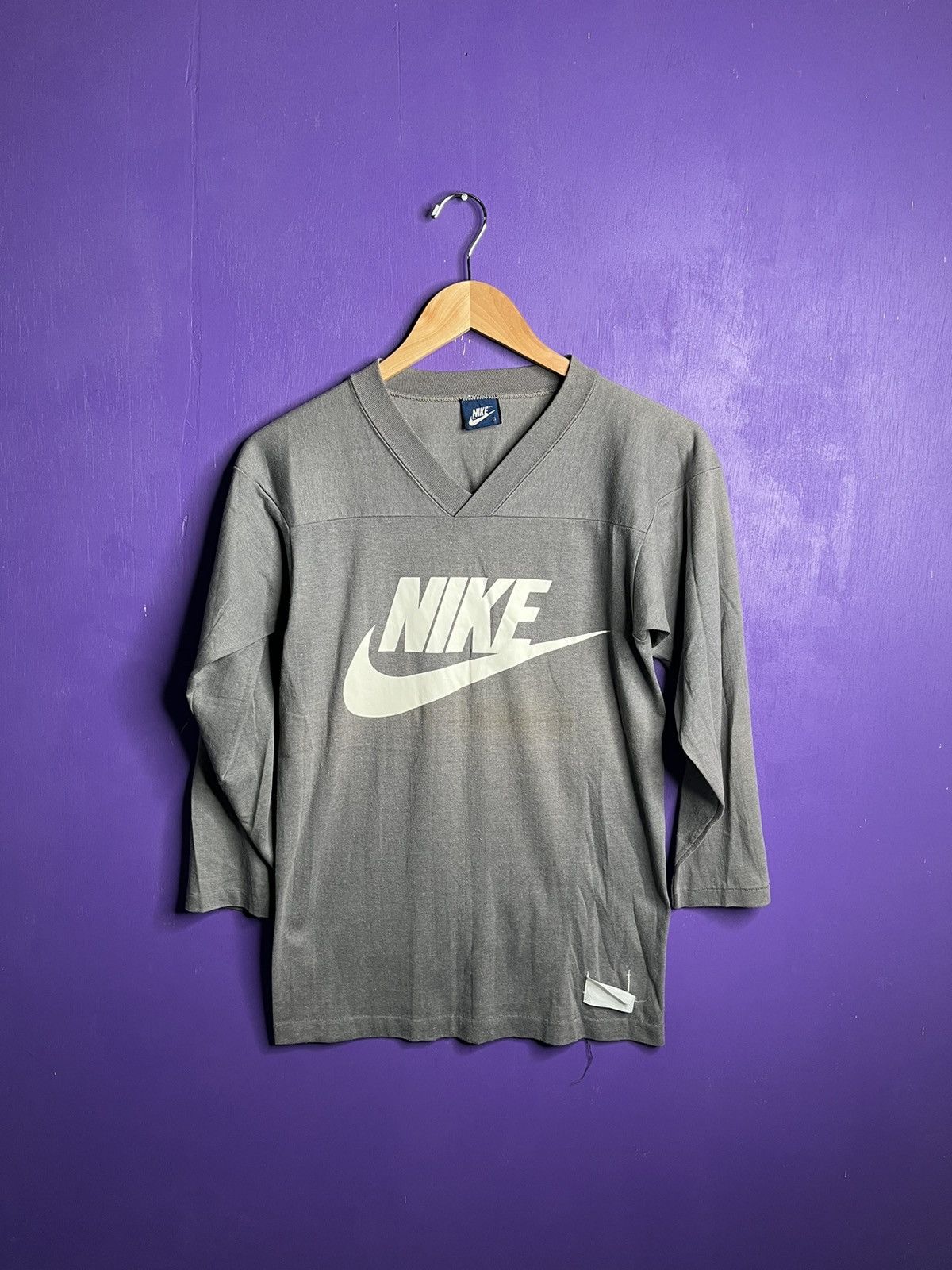Nike × Vintage Vintage 80s Nike big logo jersey shirt Size US S / EU 44-46 / 1 - 1 Thumbnail