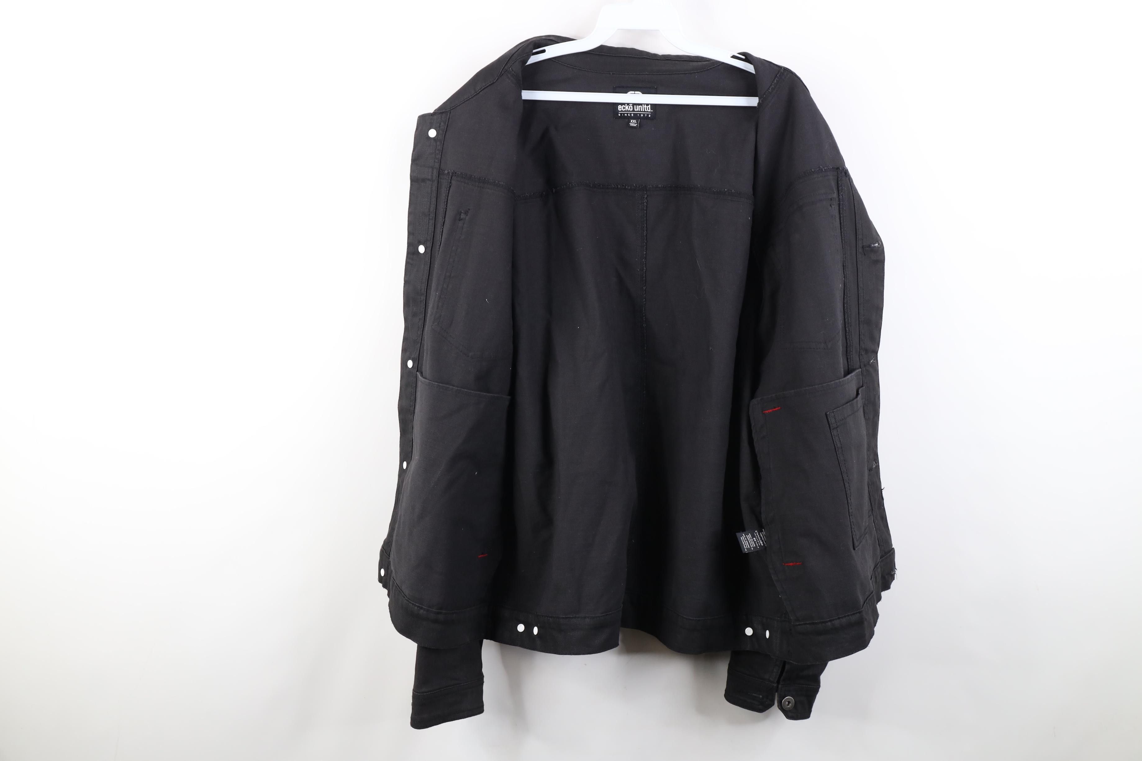 Ecko Unltd. Vintage Y2K Ecko Cotton Denim Jean Trucker Jacket Black Size US XXL / EU 58 / 5 - 11 Thumbnail