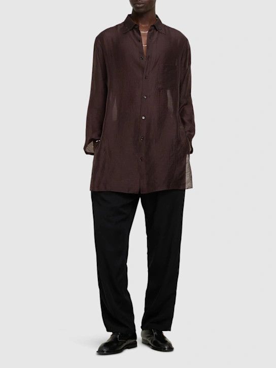 Yohji Yamamoto o1lsvrm0525 Loop Maxi Shirt in Brown Size US M / EU 48-50 / 2 - 3 Thumbnail