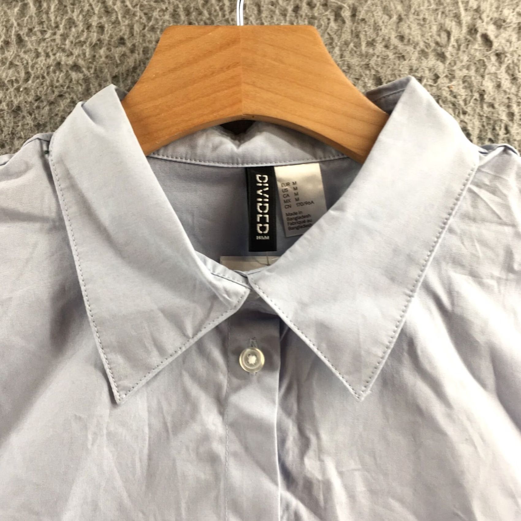 H&M Divided by H&M Button Up Shirt Mens M Blue Cotton Long Sleeve Embroidered NEW Size US M / EU 48-50 / 2 - 3 Thumbnail