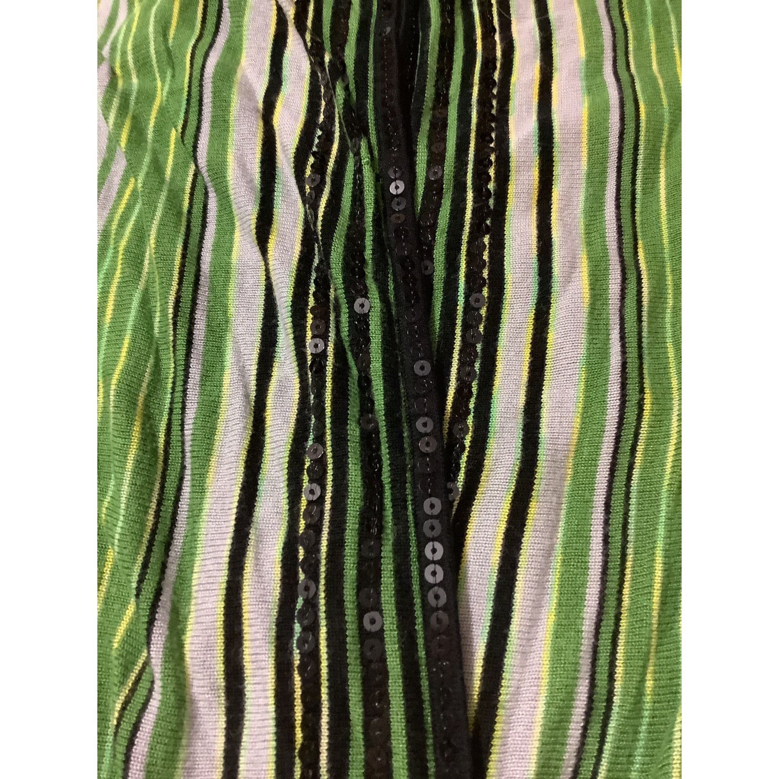 Other Y2K Boho Chic Striped Green Sequin Vest Top INC S Size US S / EU 44-46 / 1 - 4 Thumbnail