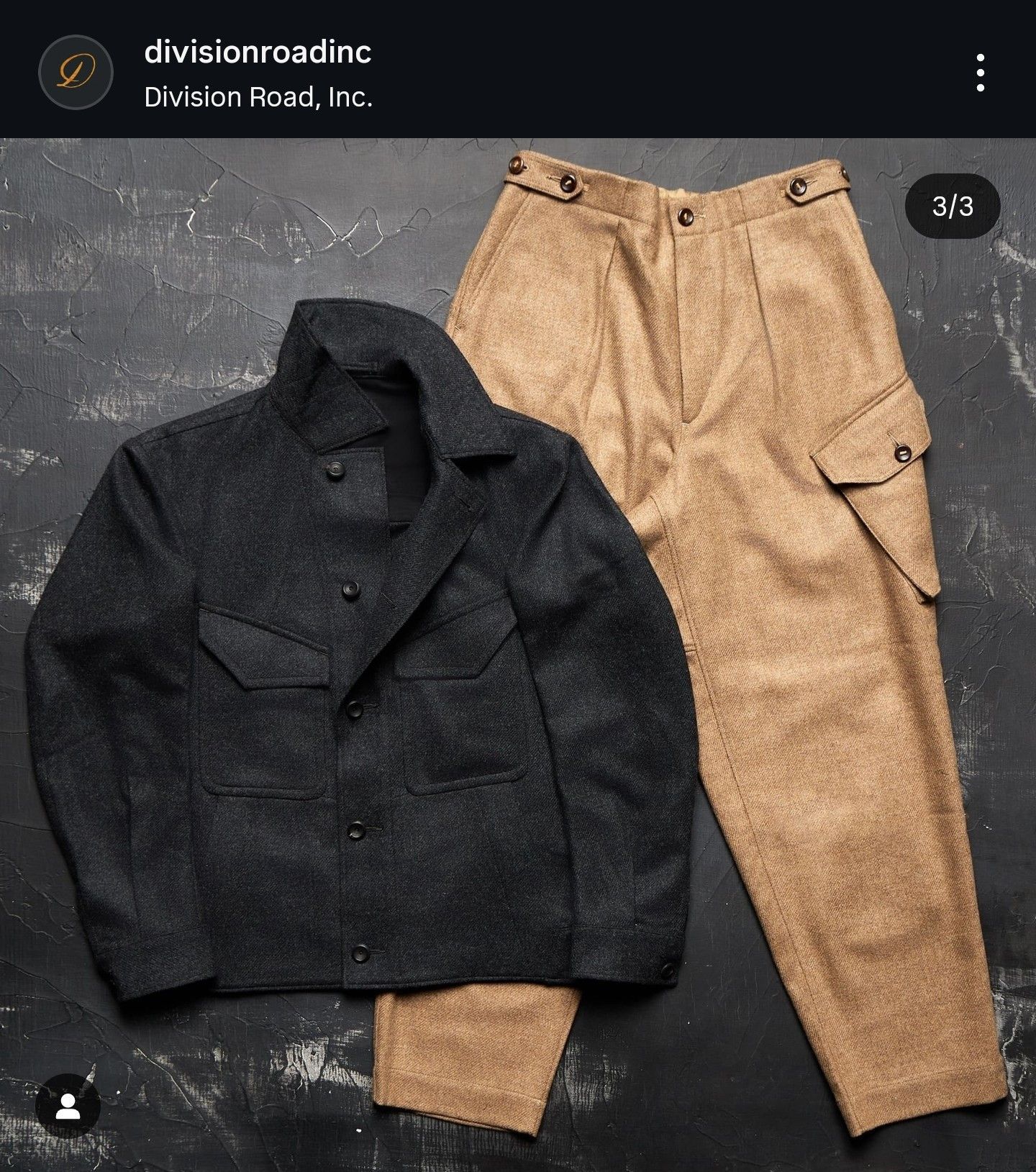 MotivMfg MotivMfg x Division Road Rapide jacket Moon mills wool Size US S / EU 44-46 / 1 - 5 Thumbnail