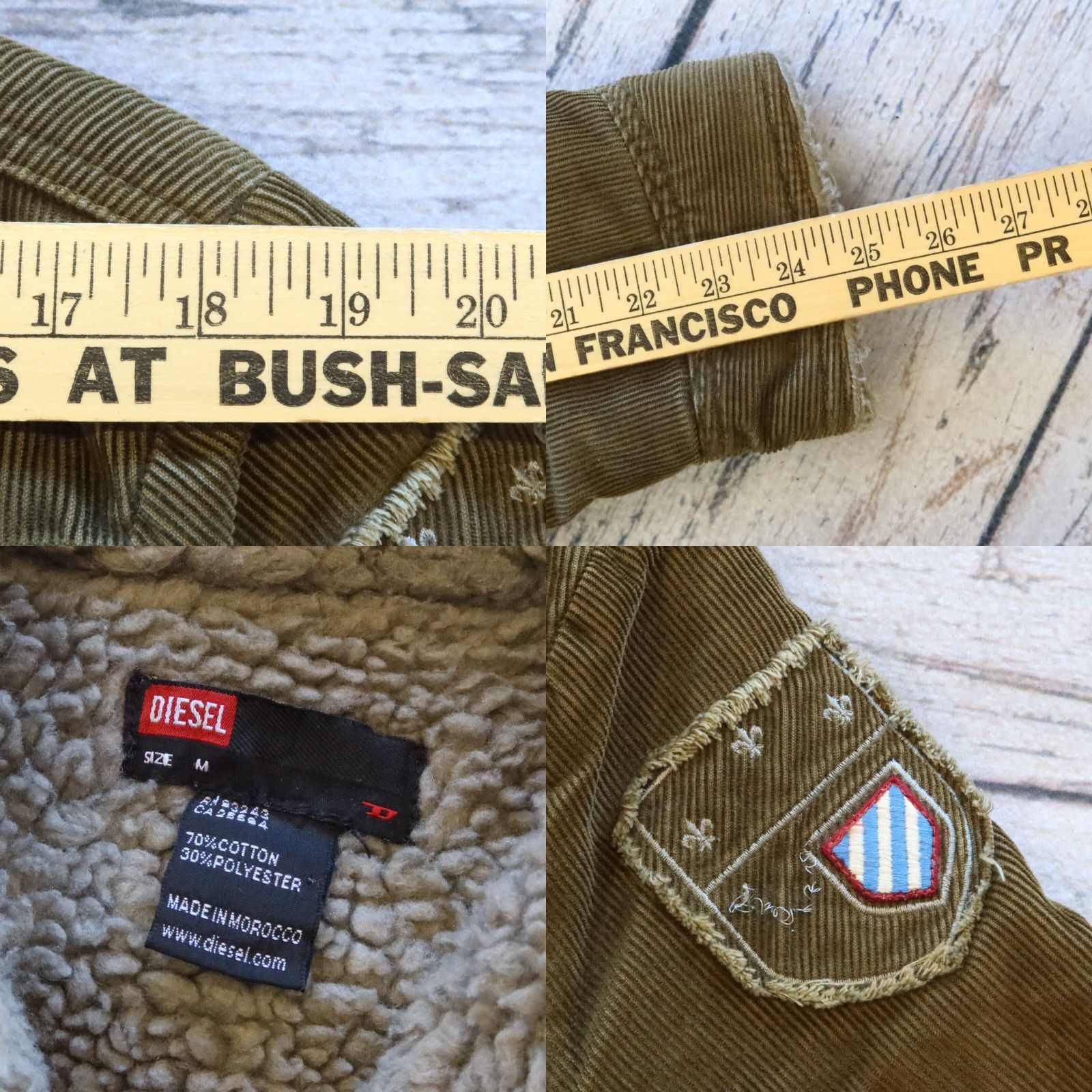 Diesel VINTAGE 90s Diesel Corduroy Pile Fleece Lined Jacket Size US M / EU 48-50 / 2 - 8 Thumbnail
