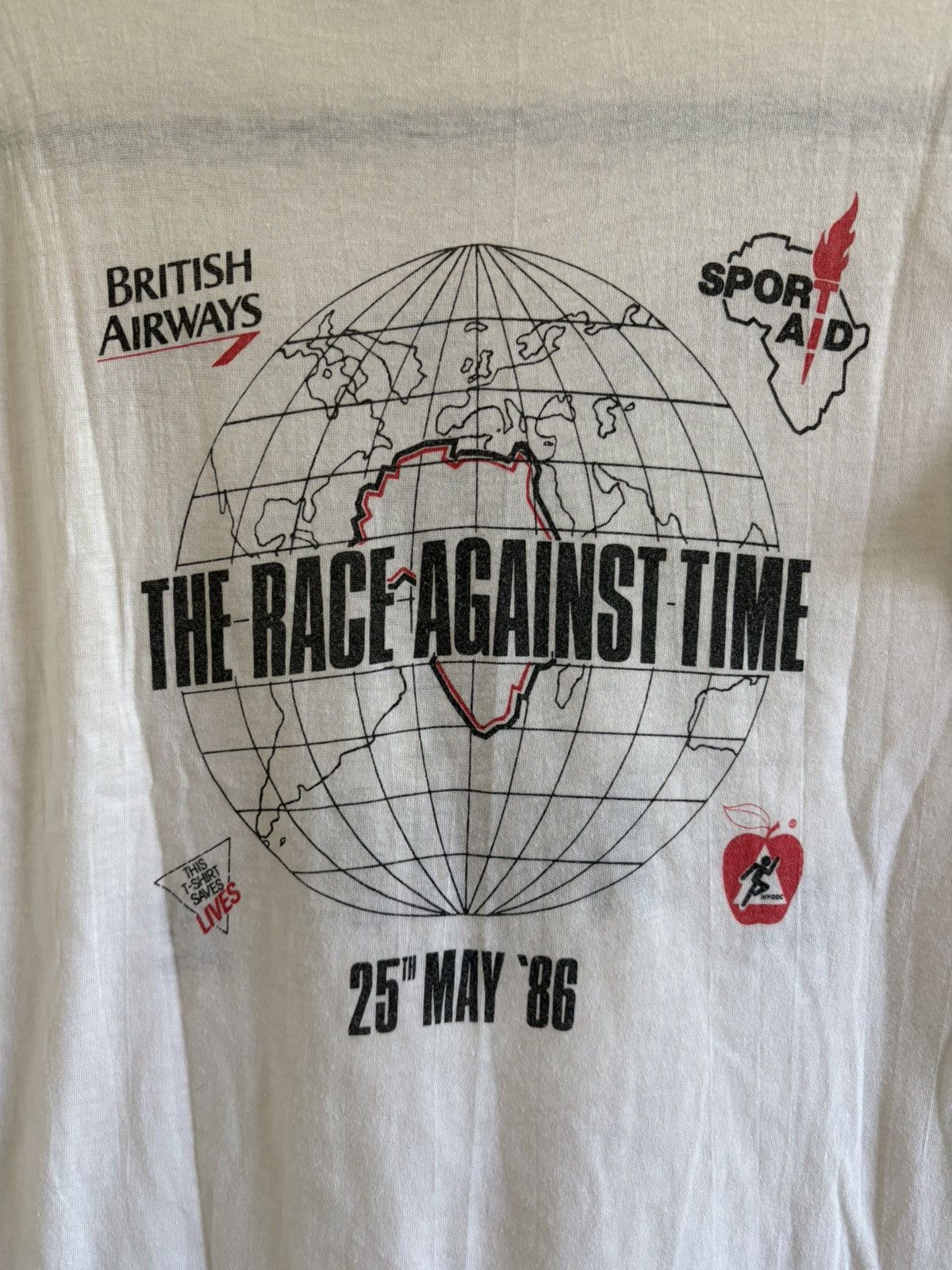 Vintage True Vintage 1986 Sport Aid “I Ran the World” UNICEF Tee M/L Size US M / EU 48-50 / 2 - 4 Thumbnail