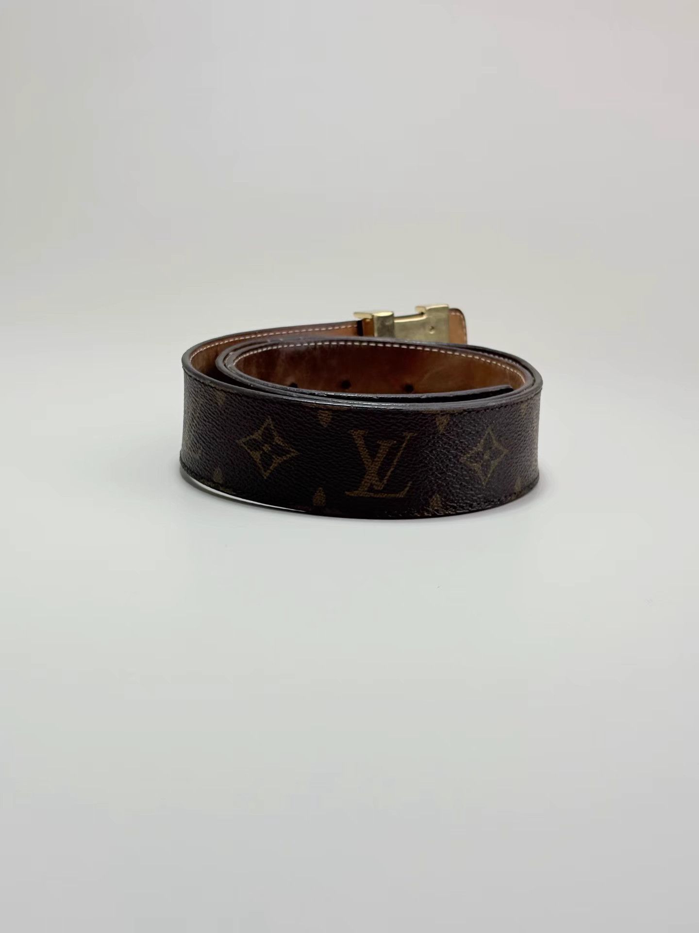 Louis Vuitton LV Monogram Gold Buckle Belt K1 Size ONE SIZE - 2 Thumbnail