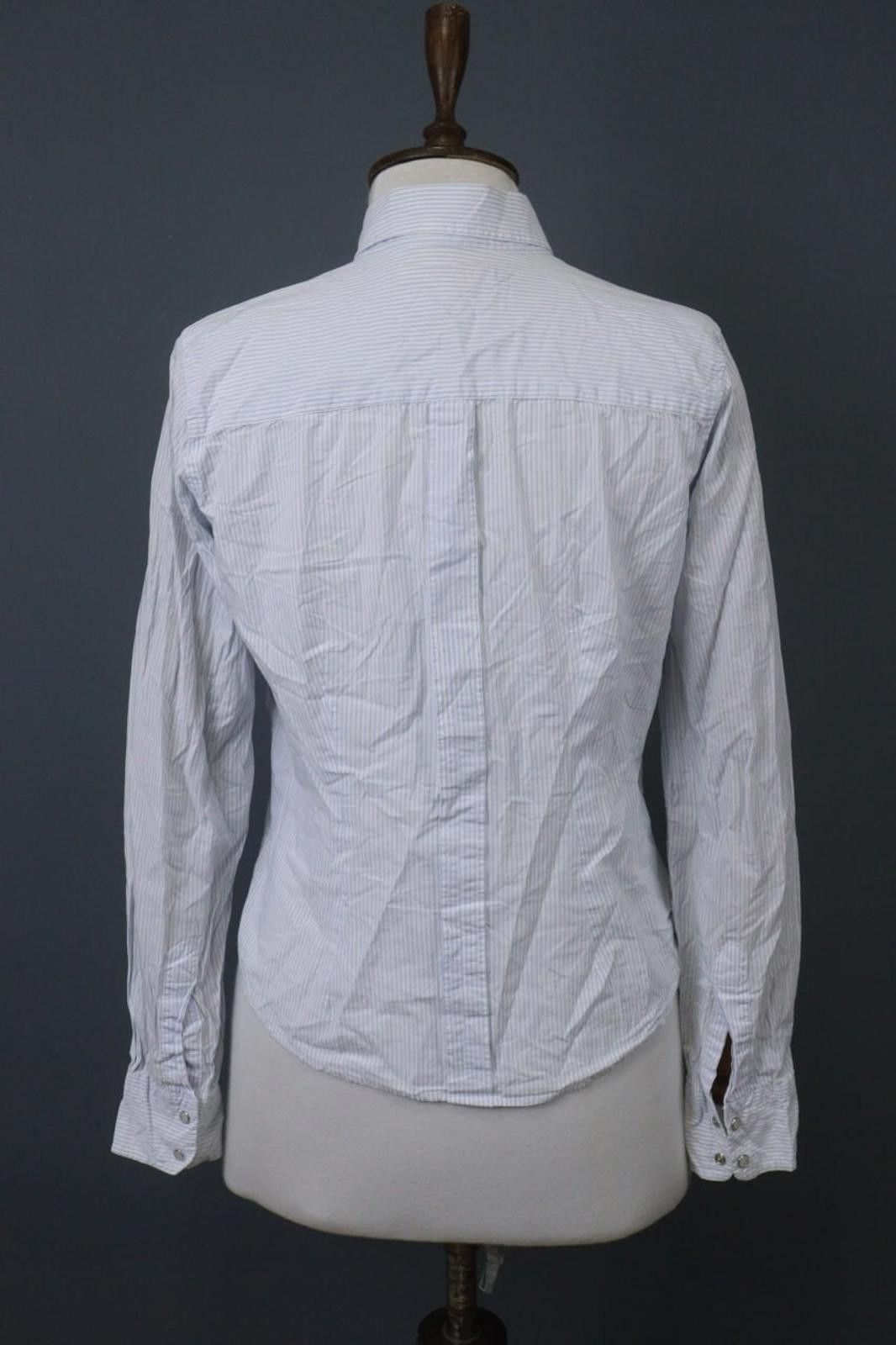 La Martina La Martina White Blue Striped Snap Front Short Top Size L Size L / US 10 / IT 46 - 9 Thumbnail