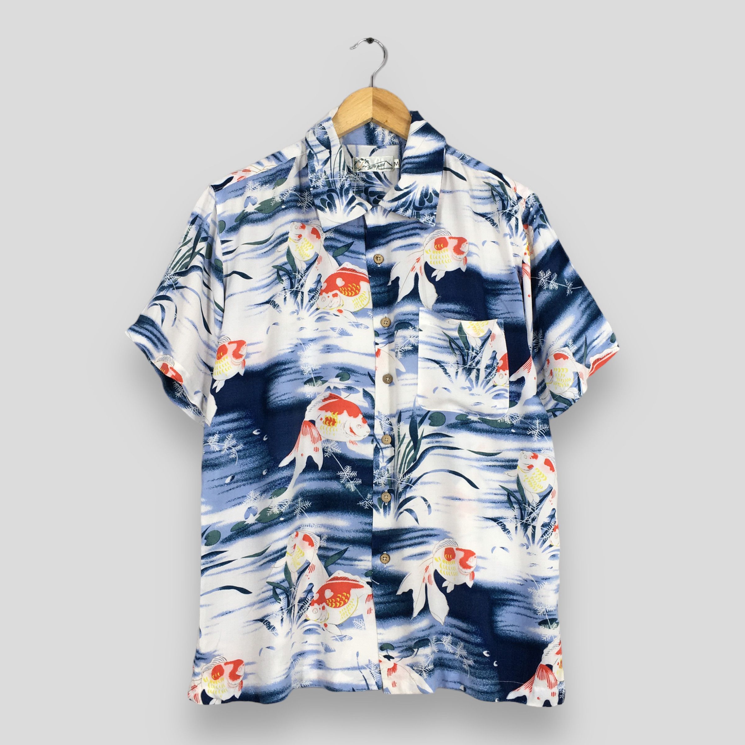Japanese Brand Vintage Hawaiian Japanese Gold Fish Rayon Shirt Medium Size US M / EU 48-50 / 2 - 1 Thumbnail