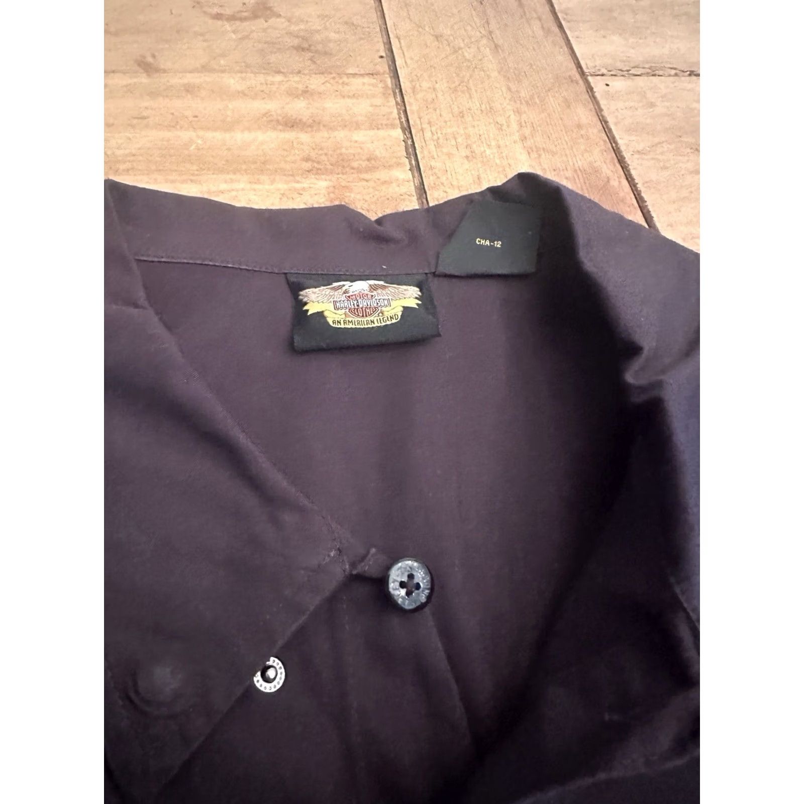 Harley Davidson HARLEY-DAVIDSON Shirt Mens 2XL Embroidered Garage Mechanics Work Short Sleeve Button-Up Casual Black Cotton Logo Size US XXL / EU 58 / 5 - 4 Thumbnail