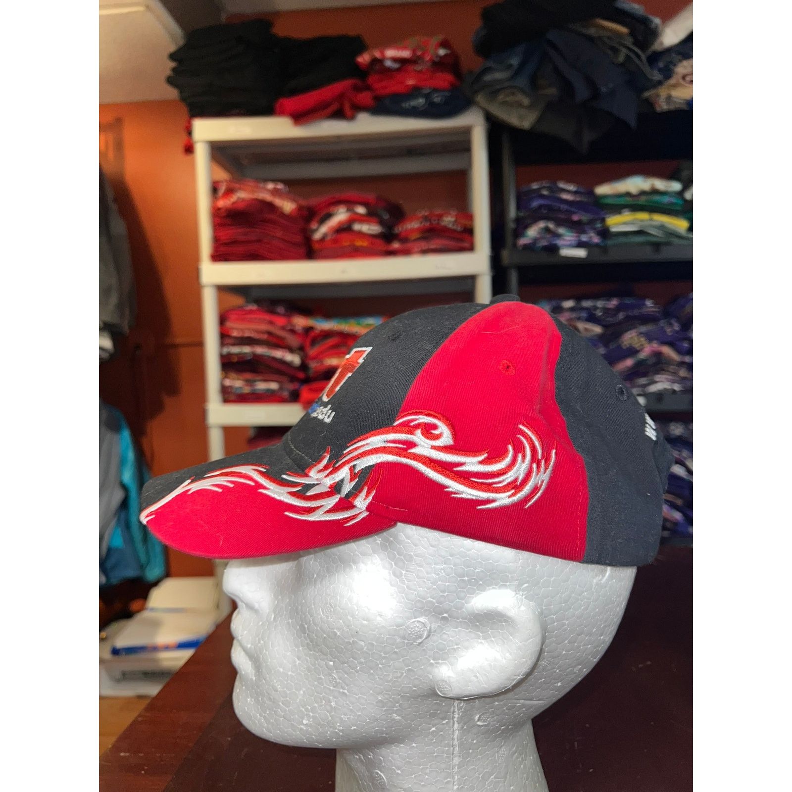 Vintage Western Tech Hat EDU Black Red Cap Headwear Size ONE SIZE - 3 Thumbnail