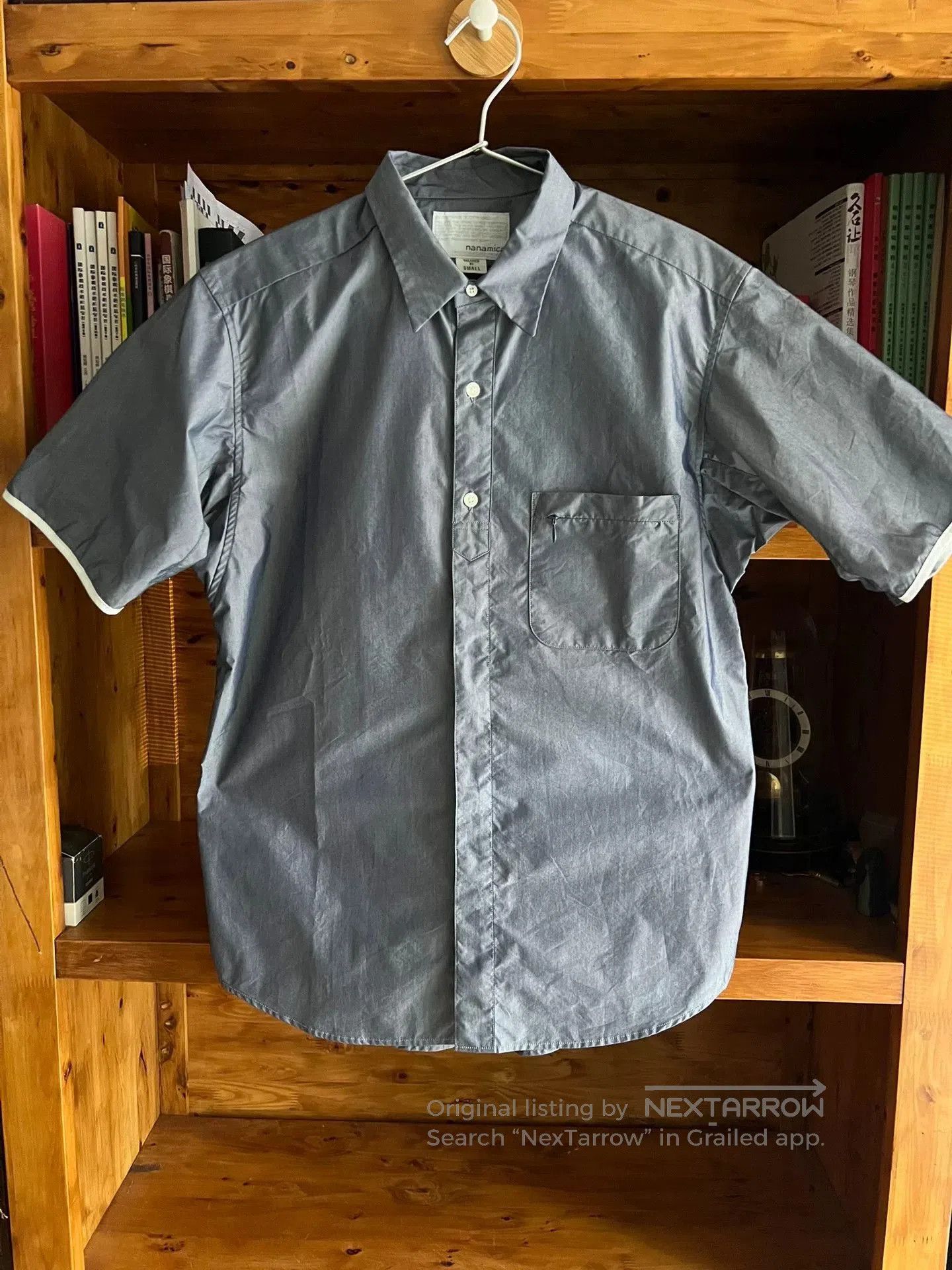 Nanamica gray blue short sleeve shirt for summer. Size US S / EU 44-46 / 1 - 1 Thumbnail