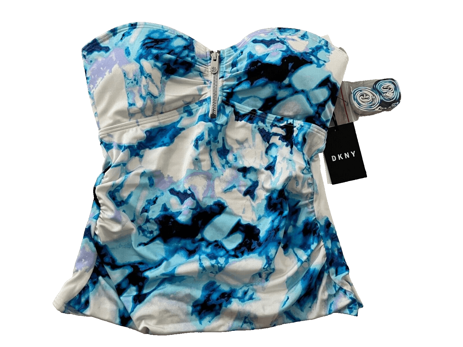DKNY DKNY Strapless Tankini Swim Top Quartz Blue Tie Dye ( XS ) Size XS / US 0-2 / IT 36-38 - 3 Thumbnail
