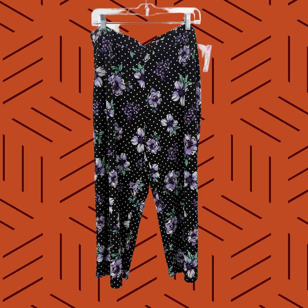 Vintage Susan Graver Black Pull On Pants Large Size 36" / US 14 / IT 50 - 1 Thumbnail