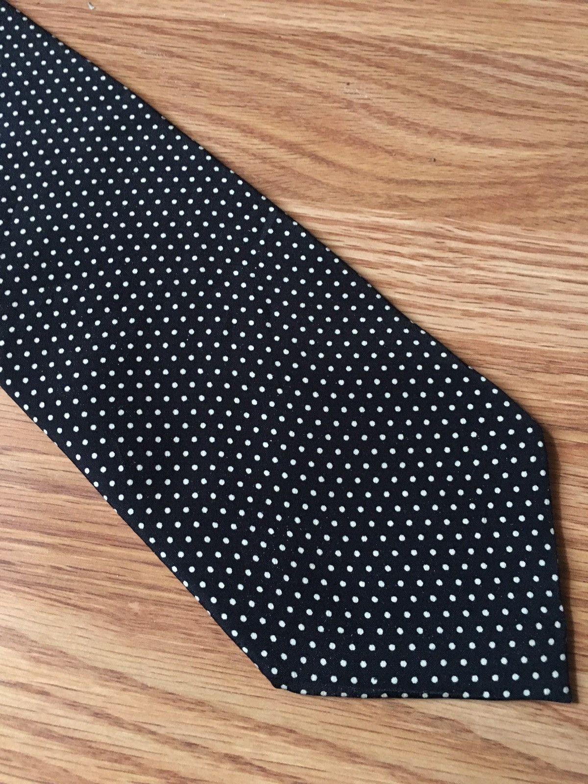 Valentino × Vintage VALENTINO Cravatte Black White Polka Dots Silk Mens Tie Size ONE SIZE - 5 Thumbnail