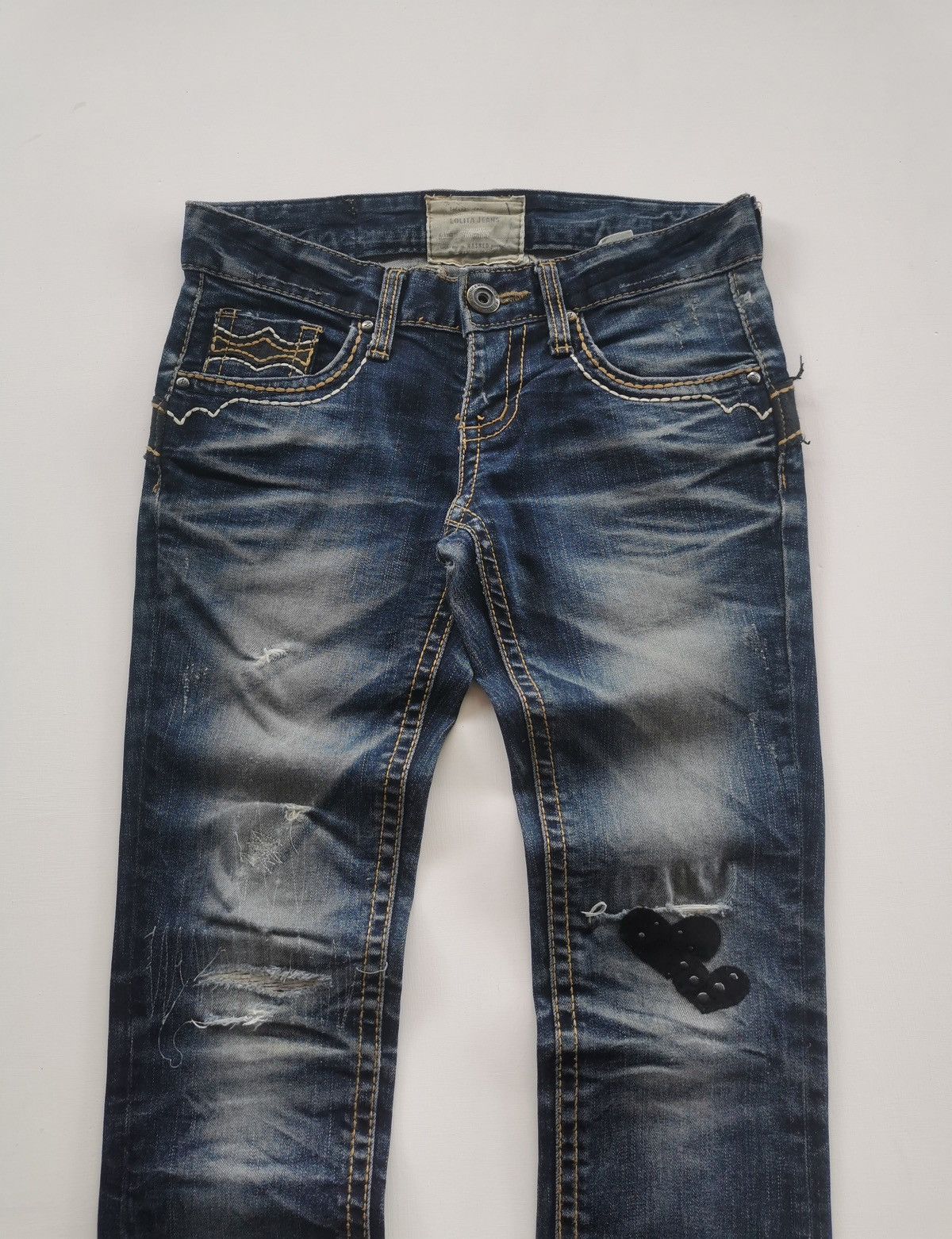 Japanese Brand Lolita Y2K Vintage Distressed Denim Jeans Size 29" - 5 Thumbnail