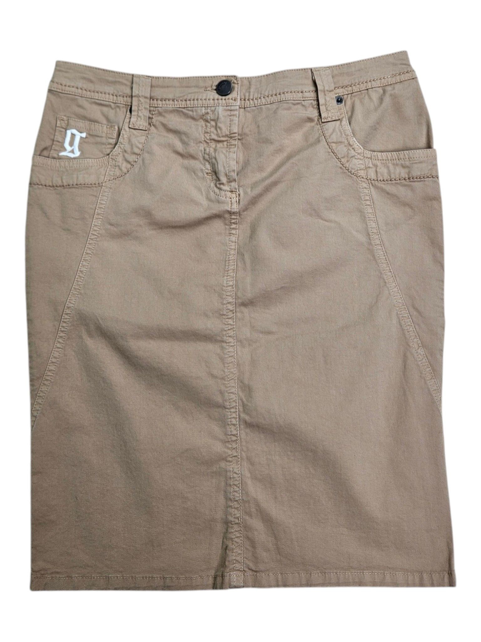 John Galliano Khaki Cotton Twill Skirt Size S / US 4 / IT 40 - 1 Thumbnail