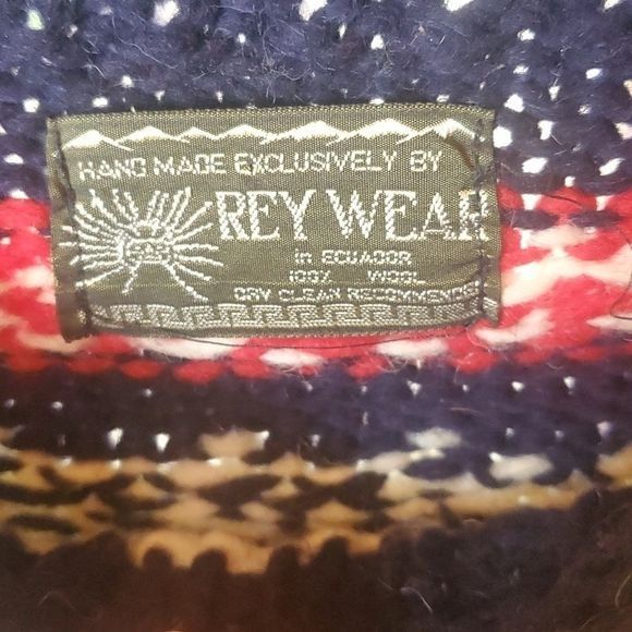 Vintage Reywear Handmade in Ecuador 100% Wool Graphic Thick Sz. XL S Size US XL / EU 56 / 4 - 3 Thumbnail