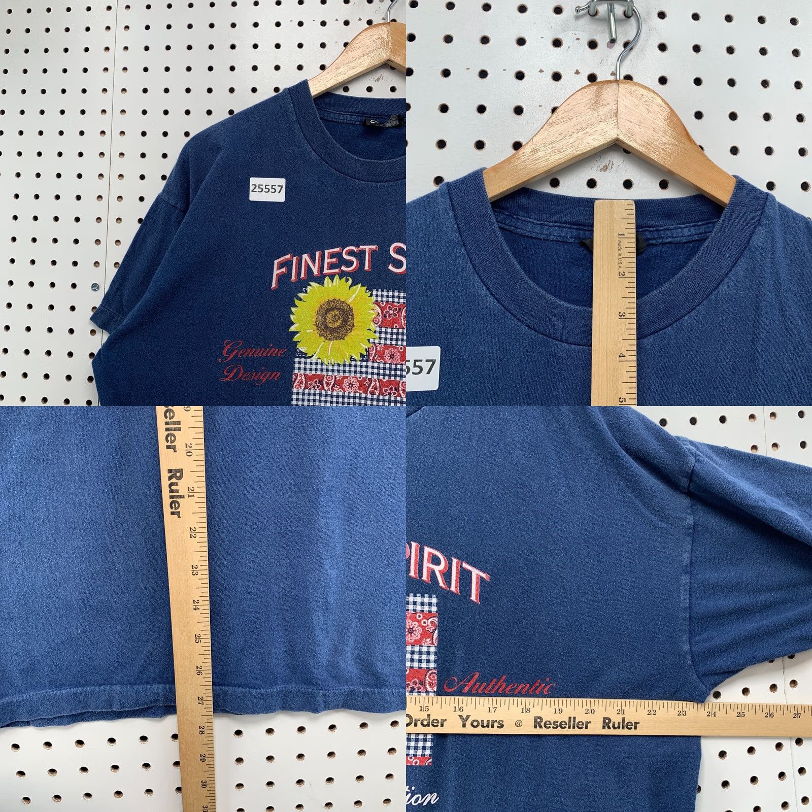 Vintage Vintage Finest Spirit Shirt Mens XL Blue Single Stitch Sunflower Made USA Size US XL / EU 56 / 4 - 8 Thumbnail