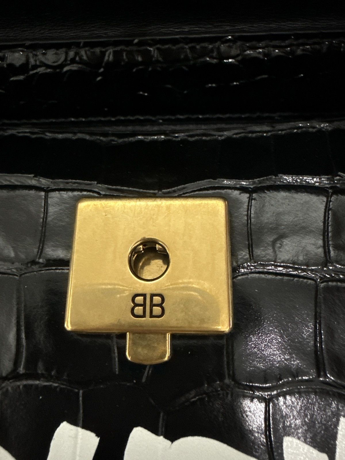 Balenciaga Balenciaga Black-Croc Embossed Leather Bag Size ONE SIZE - 11 Thumbnail