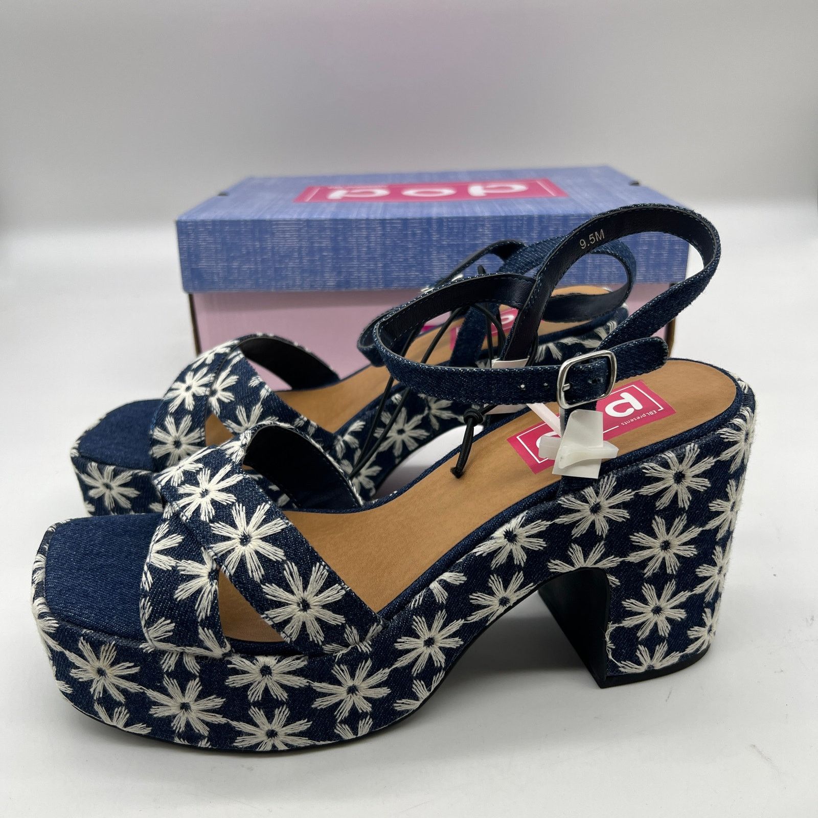 Other Pop Womens Grandiose Heeled Sandals Blue White Size 9.5M Size US 9.5 / IT 39.5 - 3 Thumbnail
