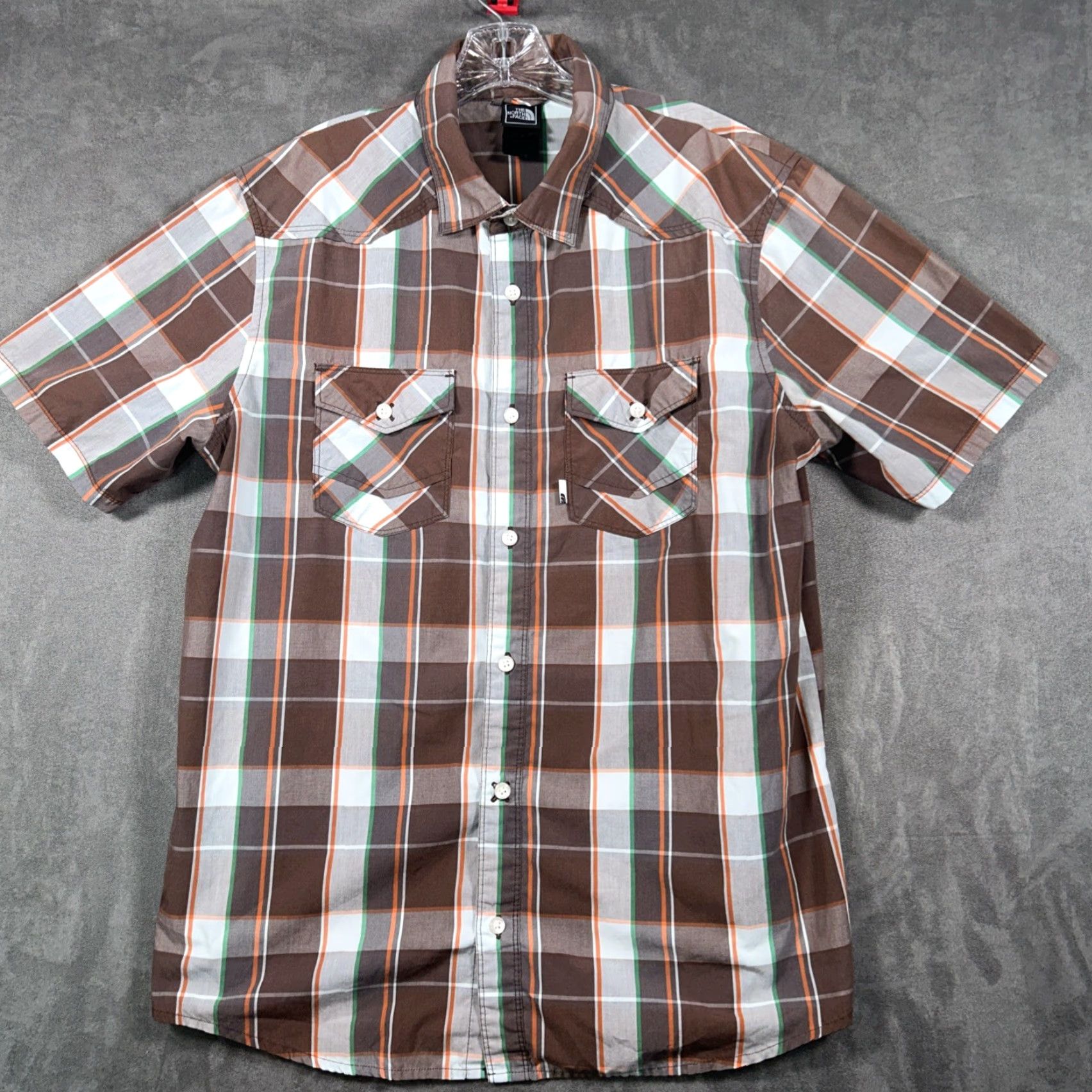 The North Face VINTAGE The North Face Shirt Mens L Brown Plaid Short Sleeve Button Up Outdoors Camping Size US L / EU 52-54 / 3 - 2 Thumbnail