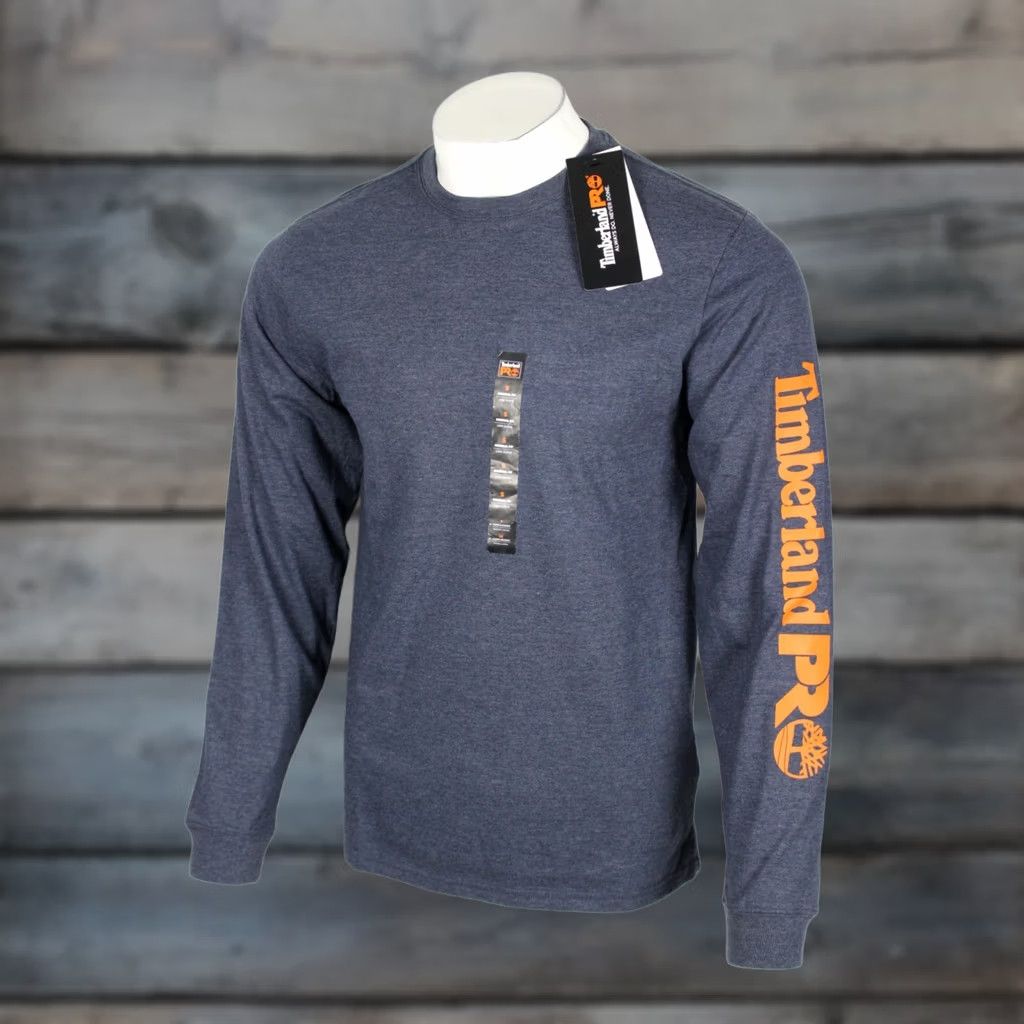 Timberland Men's Timberland PRO Base Plate Blended Logo Long Sleeve T Shirt Small Blue Size US S / EU 44-46 / 1 - 1 Thumbnail