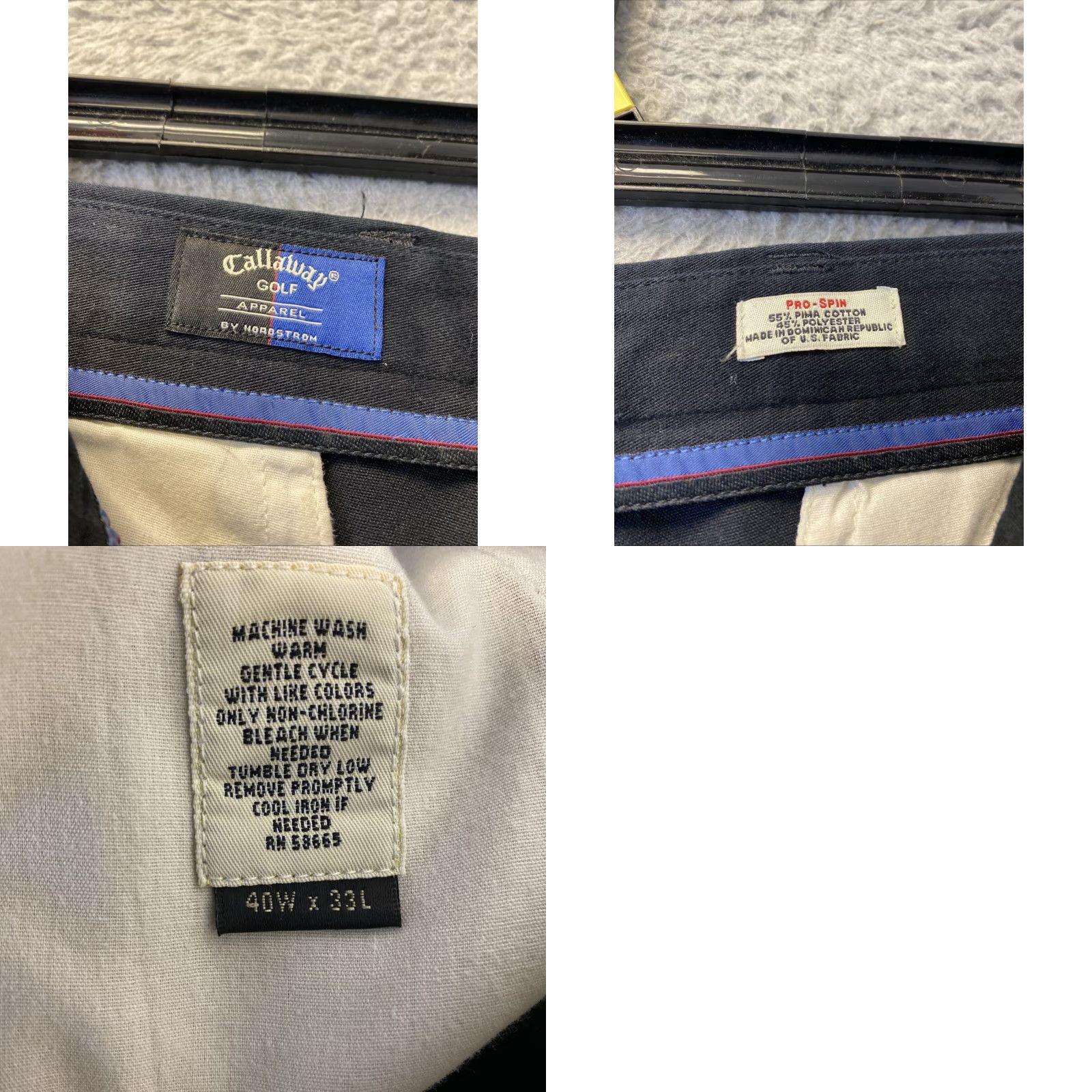 Callaway VINTAGE Callaway Mens Golf Pants 40x33 Black Cotton Casual Sports Men Size US 40 / EU 56 - 8 Thumbnail