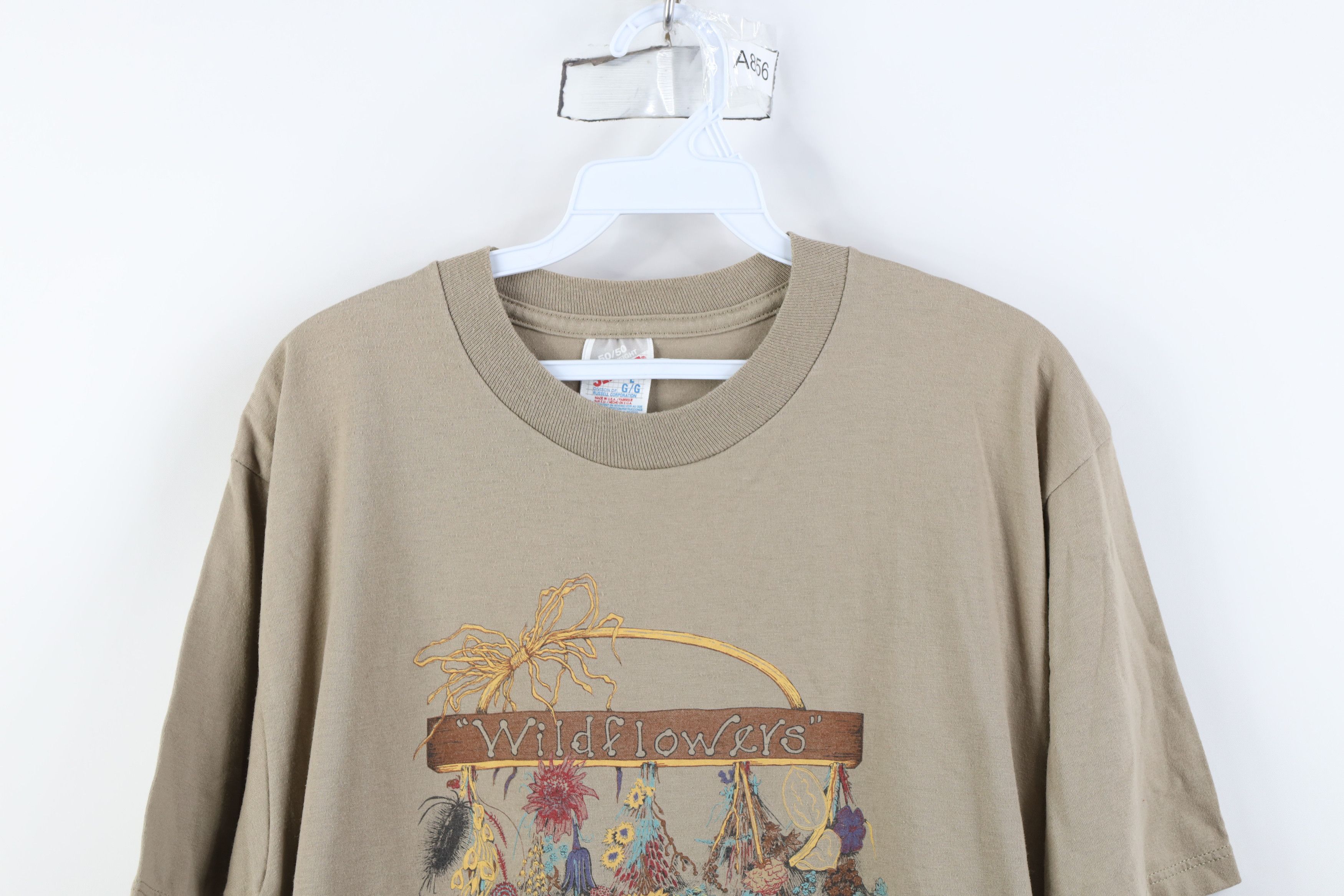 Vintage Vintage 90s Streetwear Spell Wildflowers Nature T-Shirt USA Size L / US 10 / IT 46 - 2 Thumbnail