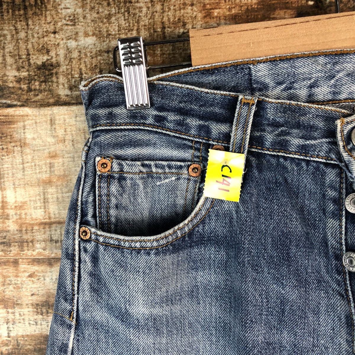 Japanese Brand DL Japan vintage ripped style Blue Denim Pants #C141 Size US 30 / EU 46 - 7 Thumbnail