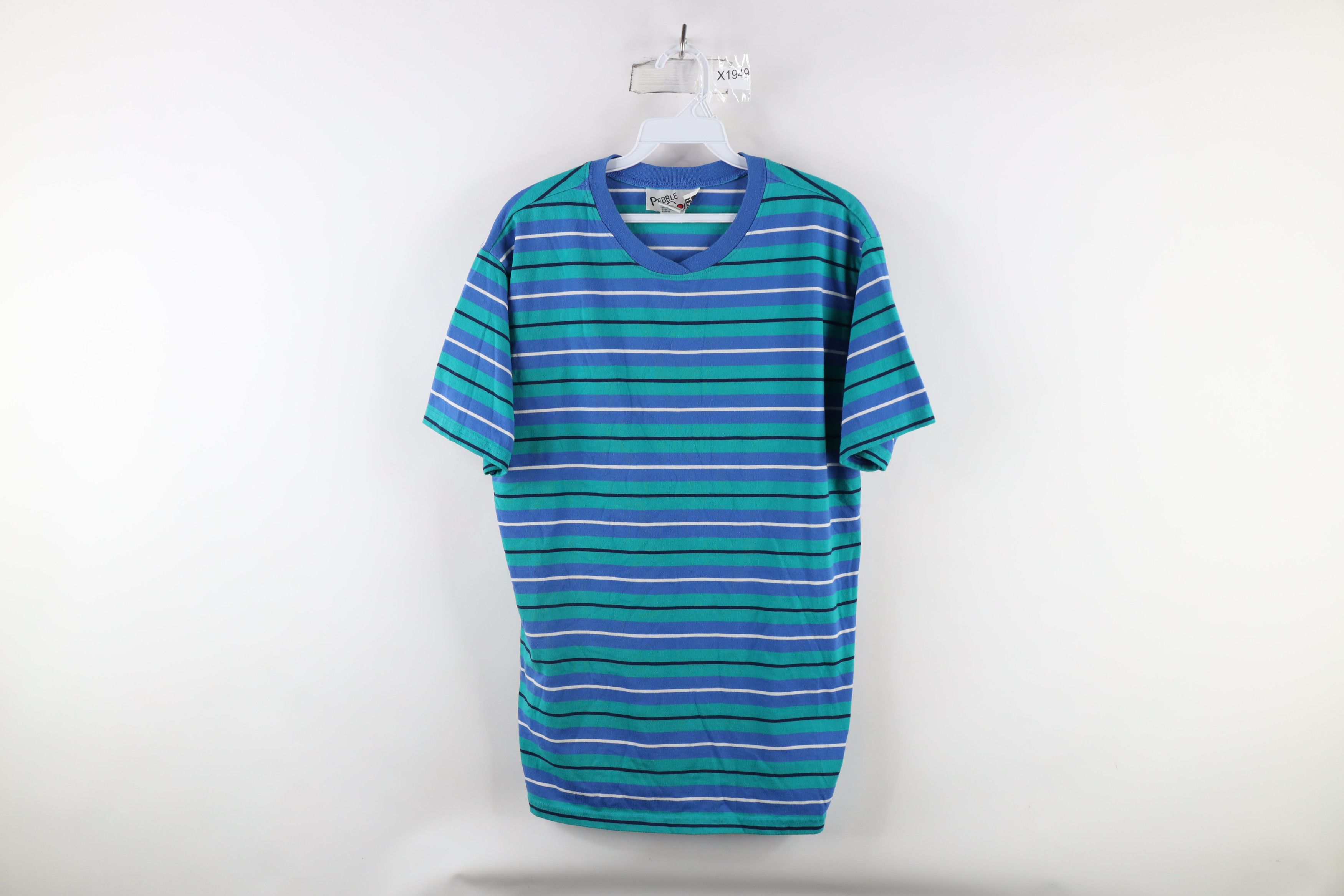 Vintage Vintage 90s Streetwear Faded Striped Short Sleeve T-Shirt Size US M / EU 48-50 / 2 - 1 Thumbnail