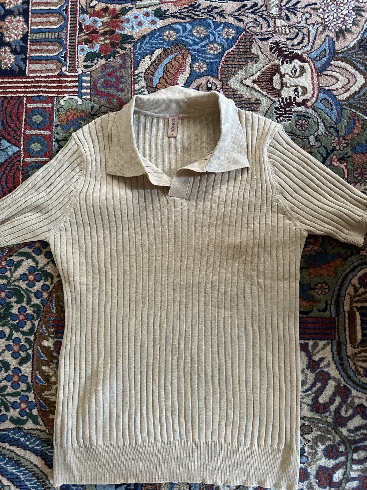 Vintage CREAM POLO TIGHT AROUND ARMS Size US M / EU 48-50 / 2 - 1 Thumbnail