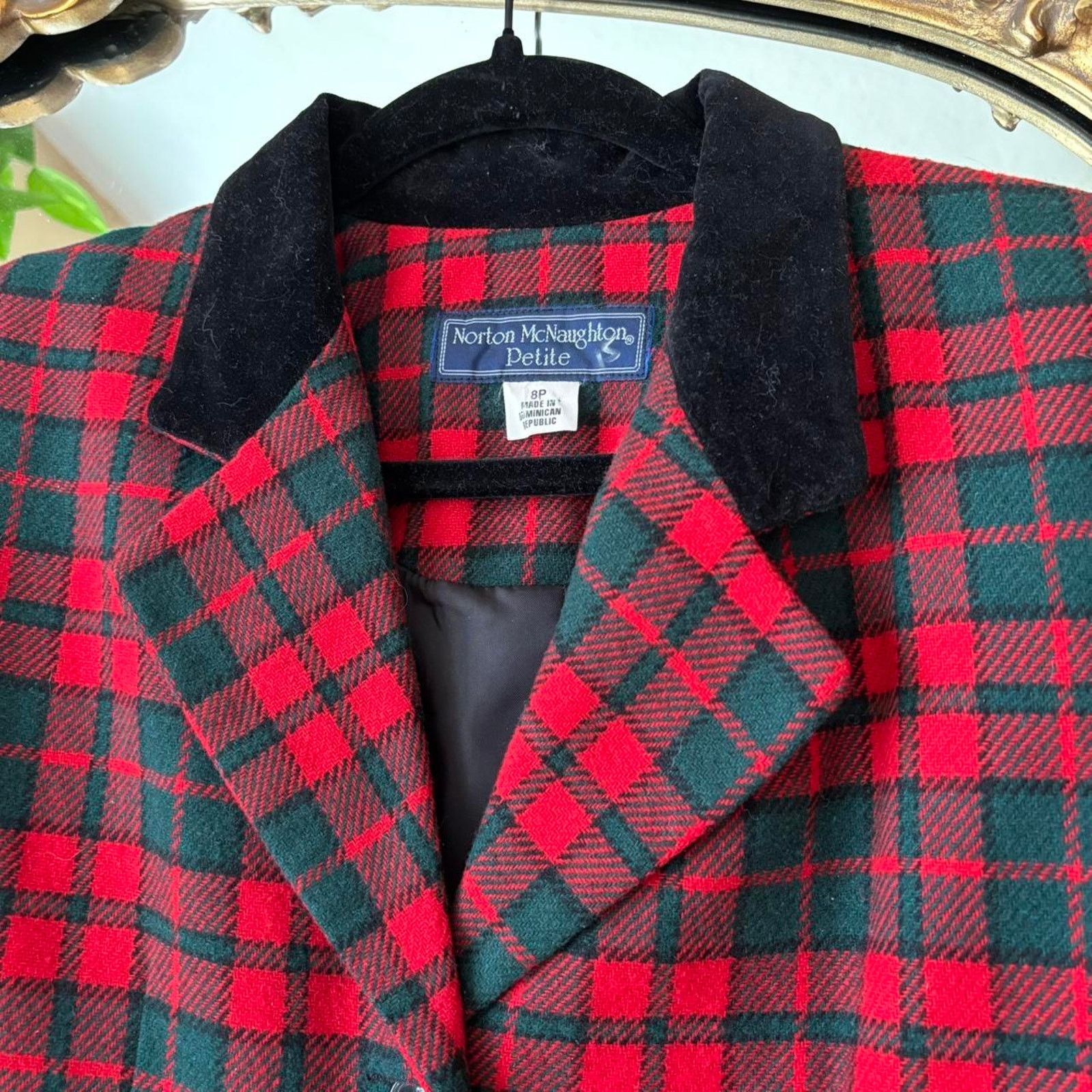 Vintage Vintage Norton McNaughton Petite Red Plaid Blazer 8P Size M / US 6-8 / IT 42-44 - 4 Thumbnail