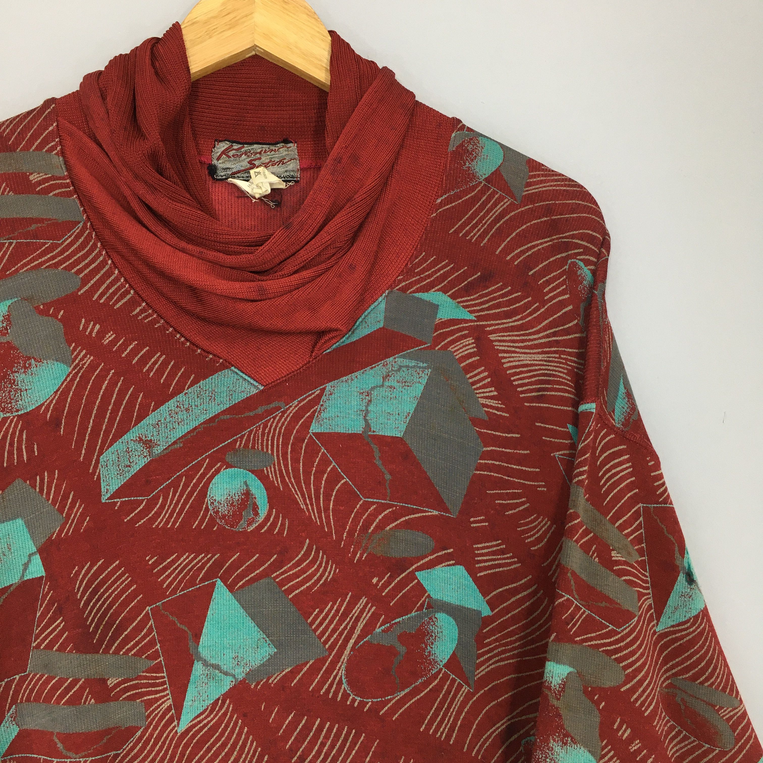 Japanese Brand × Vintage RARE Vintage 80s Kohshin Satoh Arrston Volaju Knit Sweater Size US M / EU 48-50 / 2 - 2 Thumbnail