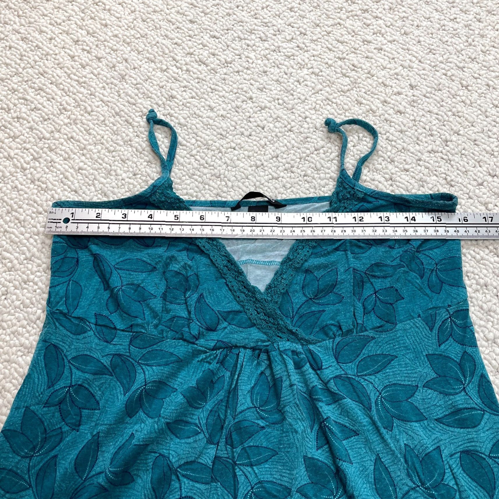 H&M H&M Tank Juniors Large Blue Floral Cotton V Neck Sleeveless Soft Womens Size L / US 10 / IT 46 - 5 Thumbnail