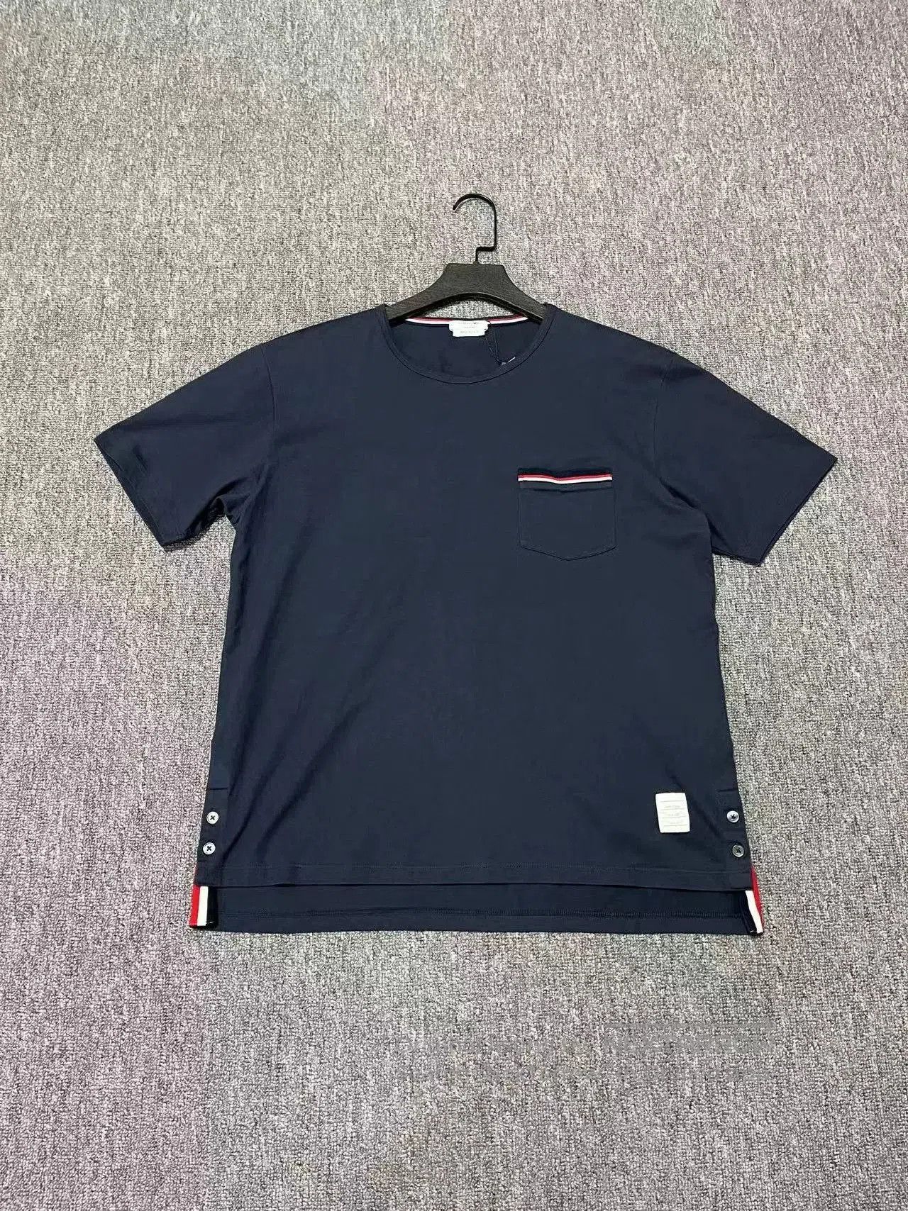 Thom Browne Navy Crew Neck T.