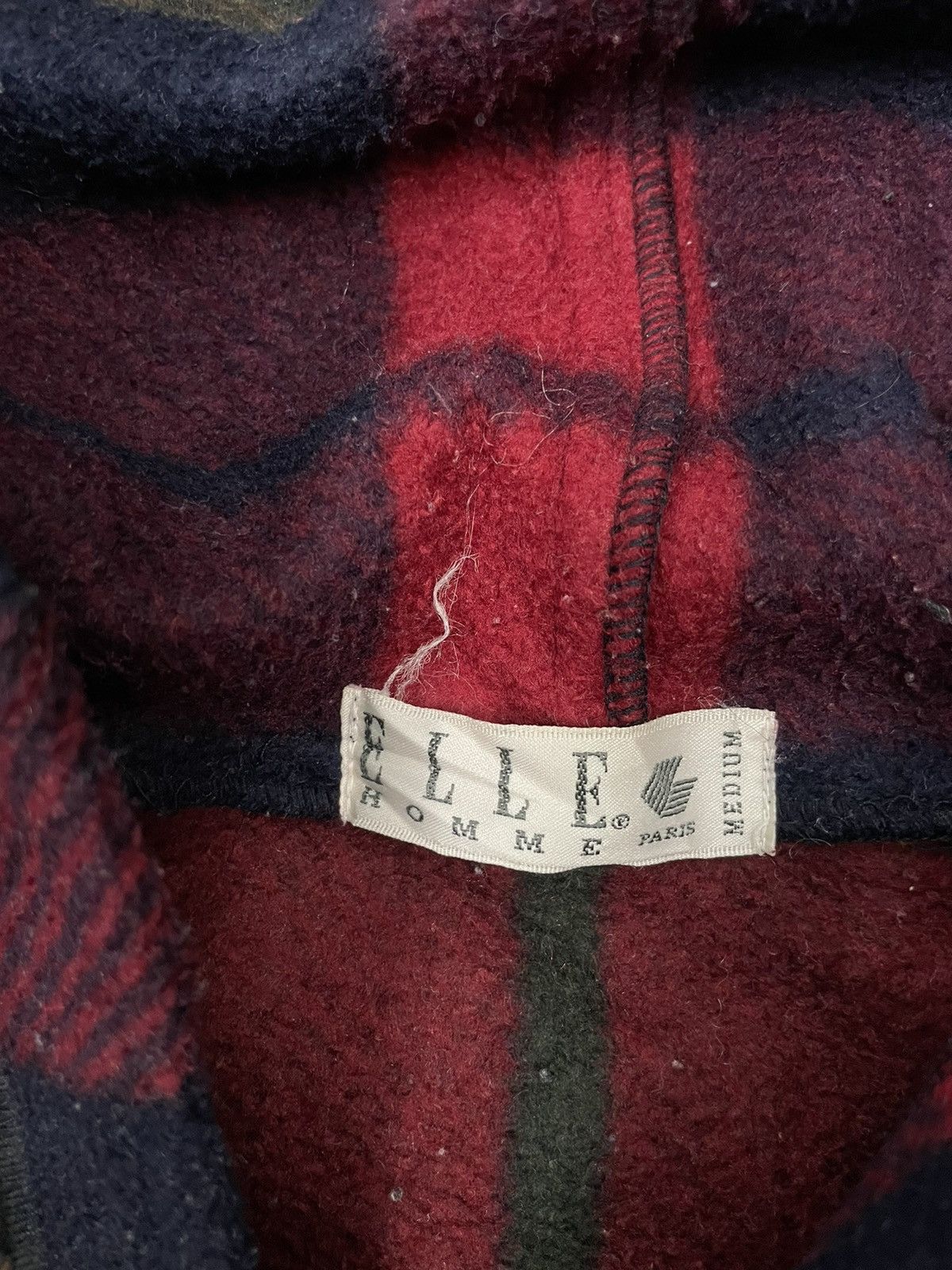 Japanese Brand Vintage ELLE PARIS Wool Flannel Hoodie Jacket Size US M / EU 48-50 / 2 - 3 Thumbnail